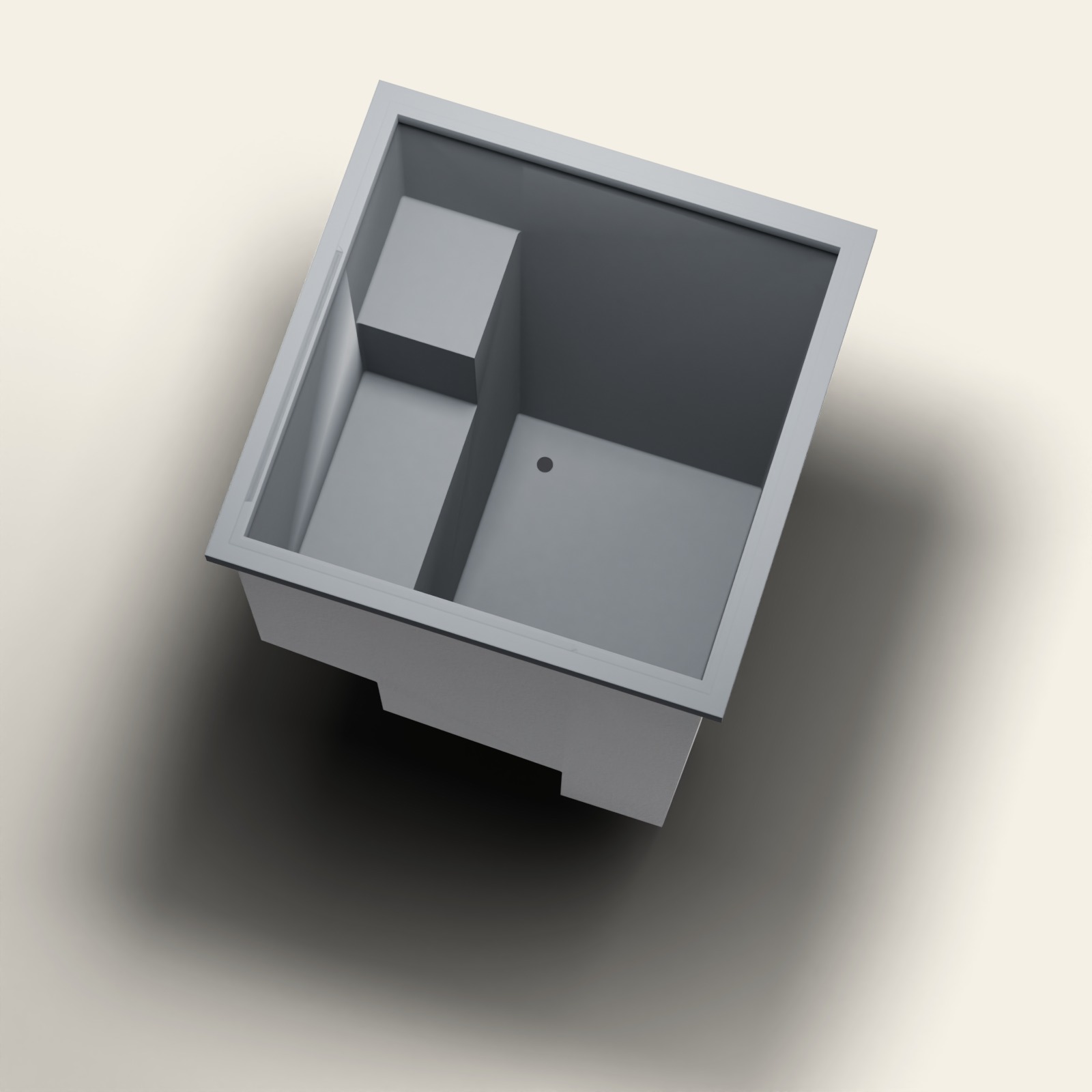 1000 x 1000 Dompelbad – 1500mm Diepte – Getrapt Vierkant – Omnitub in RAL 7015 Slate Grey