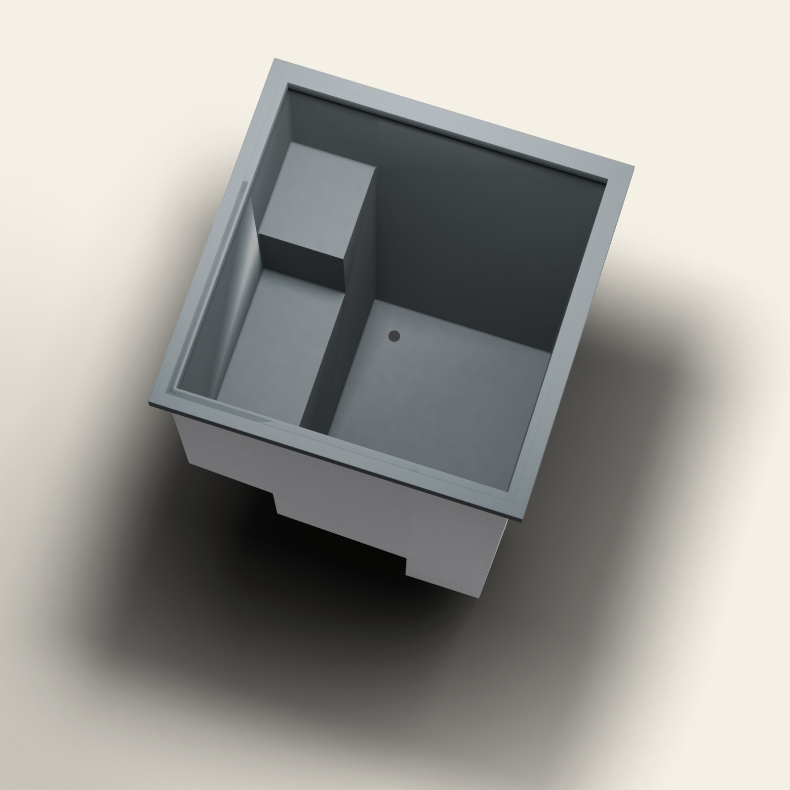 1000 x 1000 Dompelbad – 1500mm Diepte – Getrapt Vierkant – Omnitub in RAL 7016 Anthracite Grey