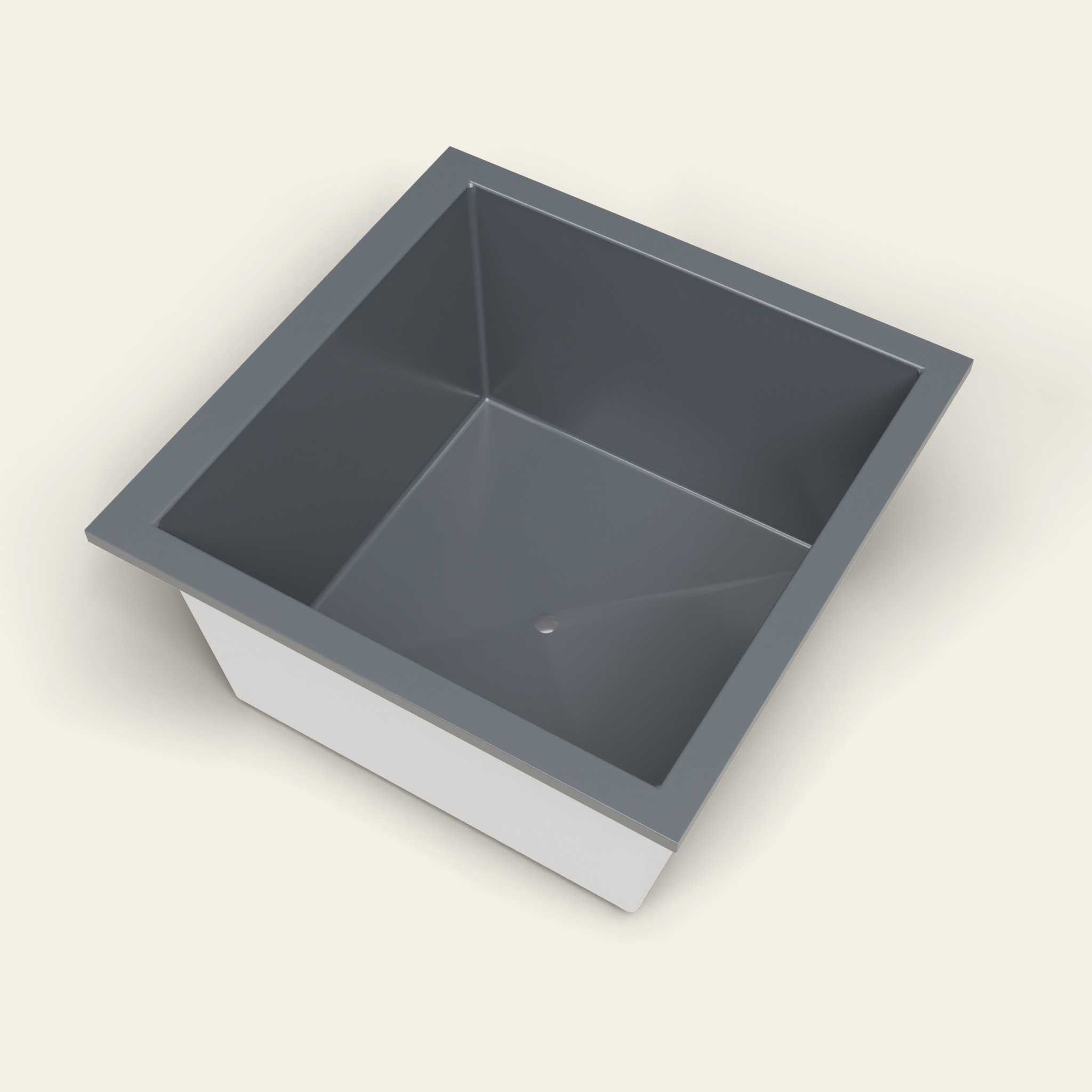 1200 x 1200 diepe badkuip — 600 mm diep — vierkant — Omnitub in RAL 7015 Slate Grey