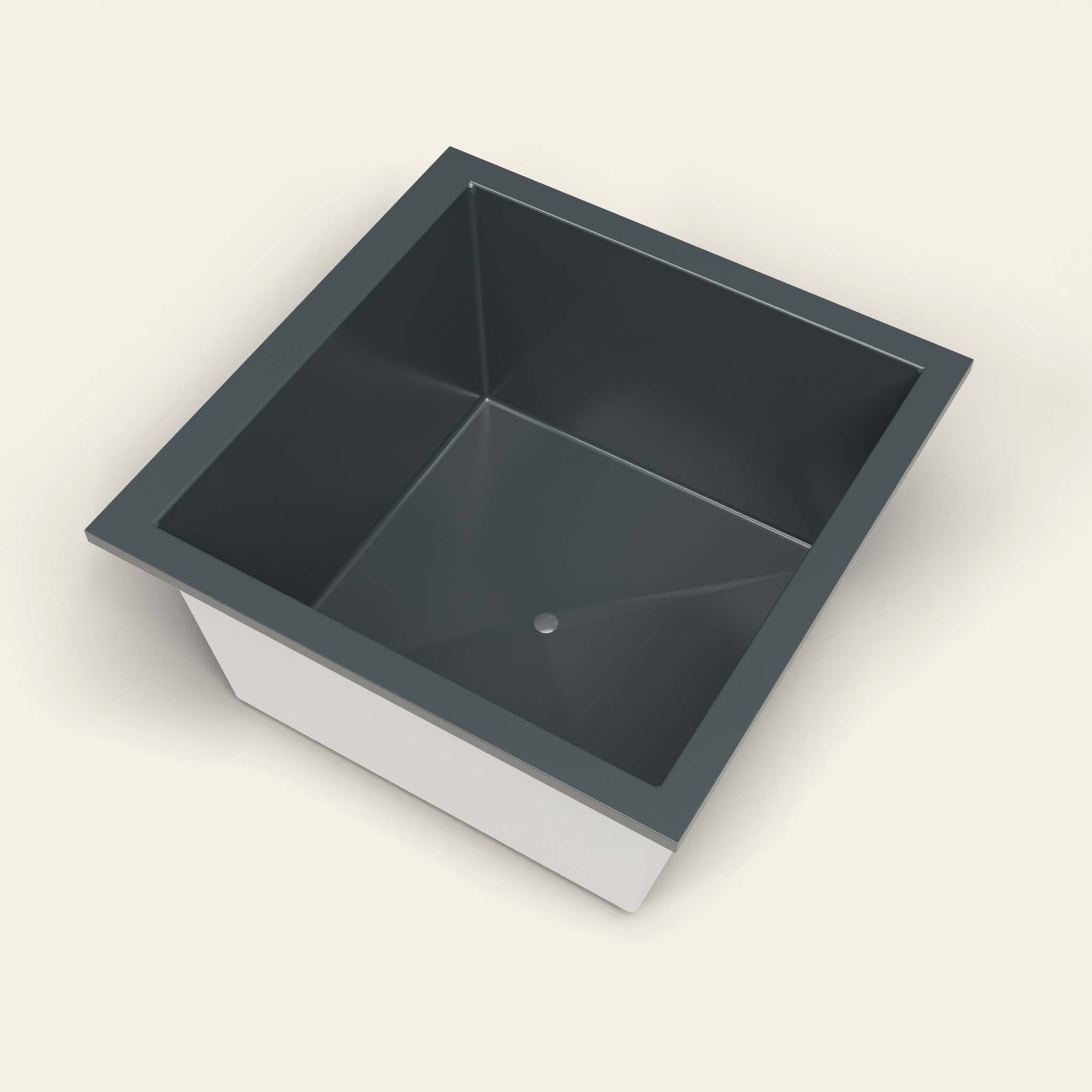 1200 x 1200 diepe badkuip — 600 mm diep — vierkant — Omnitub in RAL 7016 Anthracite Grey