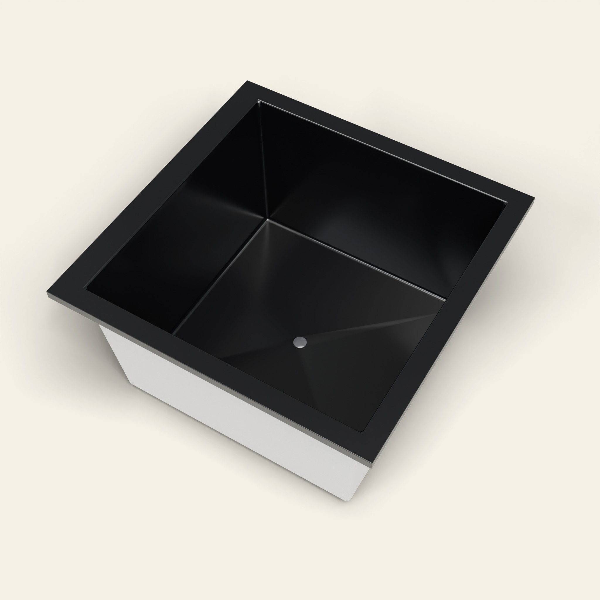 1200 x 1200 diepe badkuip — 600 mm diep — vierkant — Omnitub in RAL 9005 Jet Black