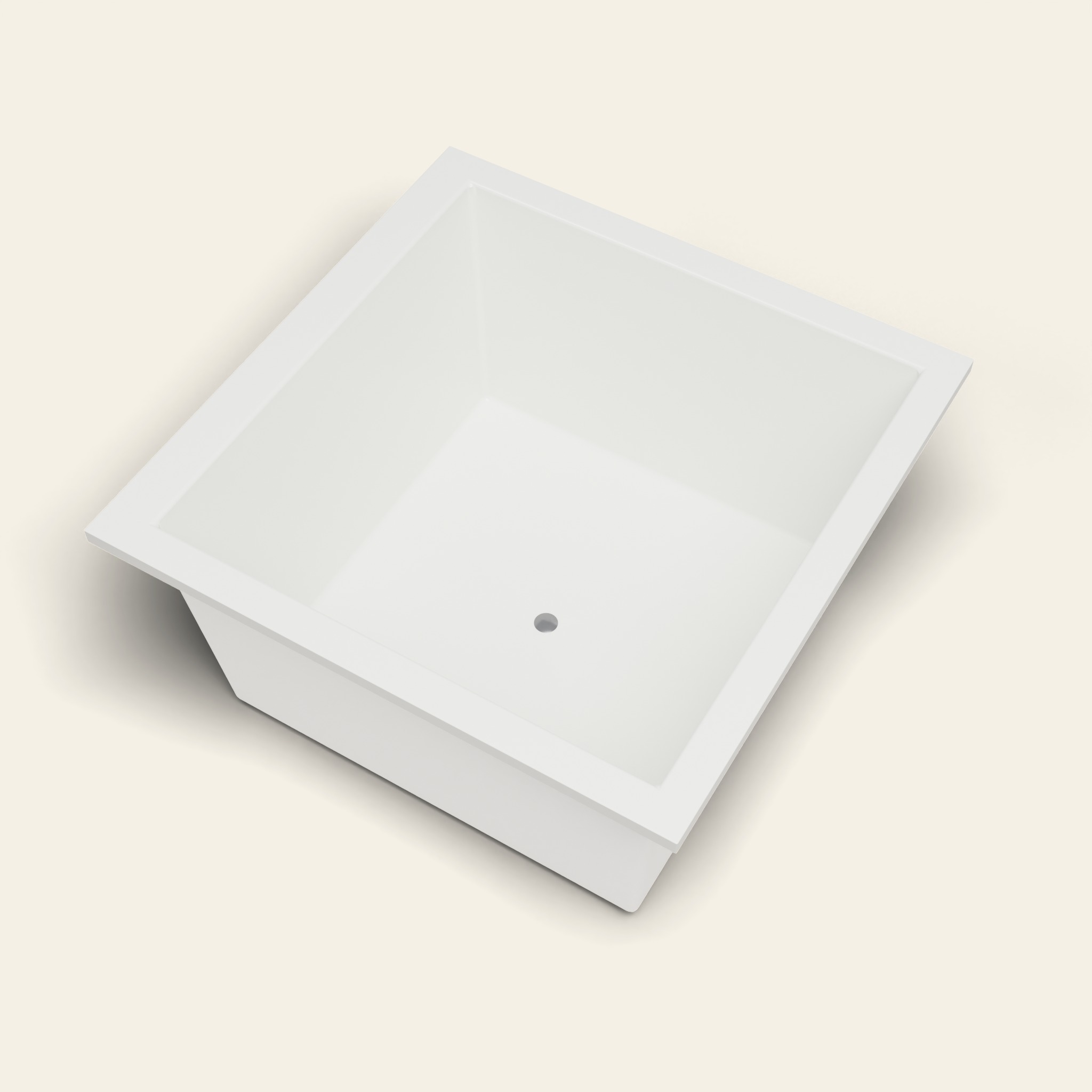 1200 x 1200 diepe badkuip — 600 mm diep — vierkant — Omnitub in RAL 9010 Pure White
