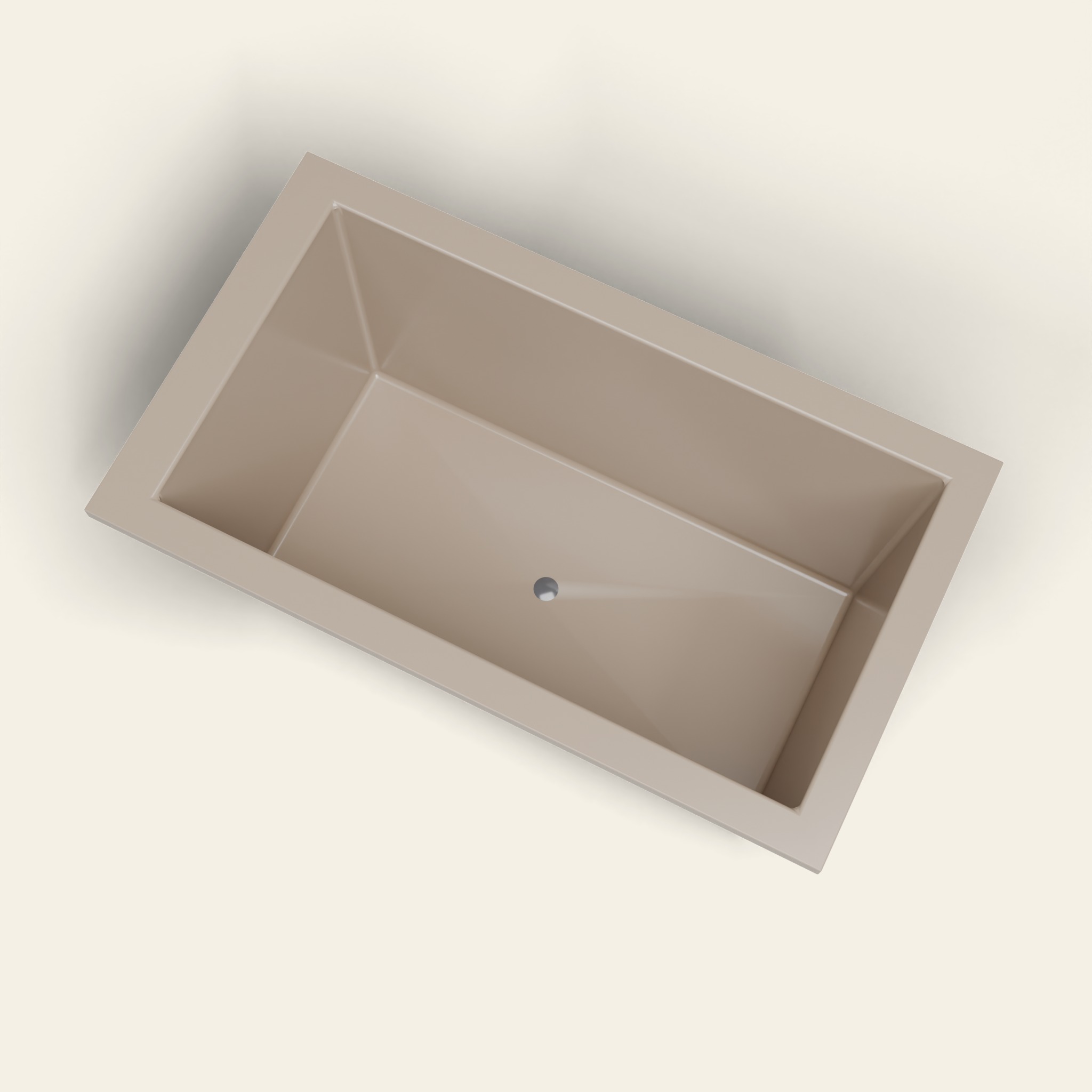 1400 x 800 diep ligbad — 600 mm diepte — rechthoekig — Omnitub in RAL 1019 Grey Beige