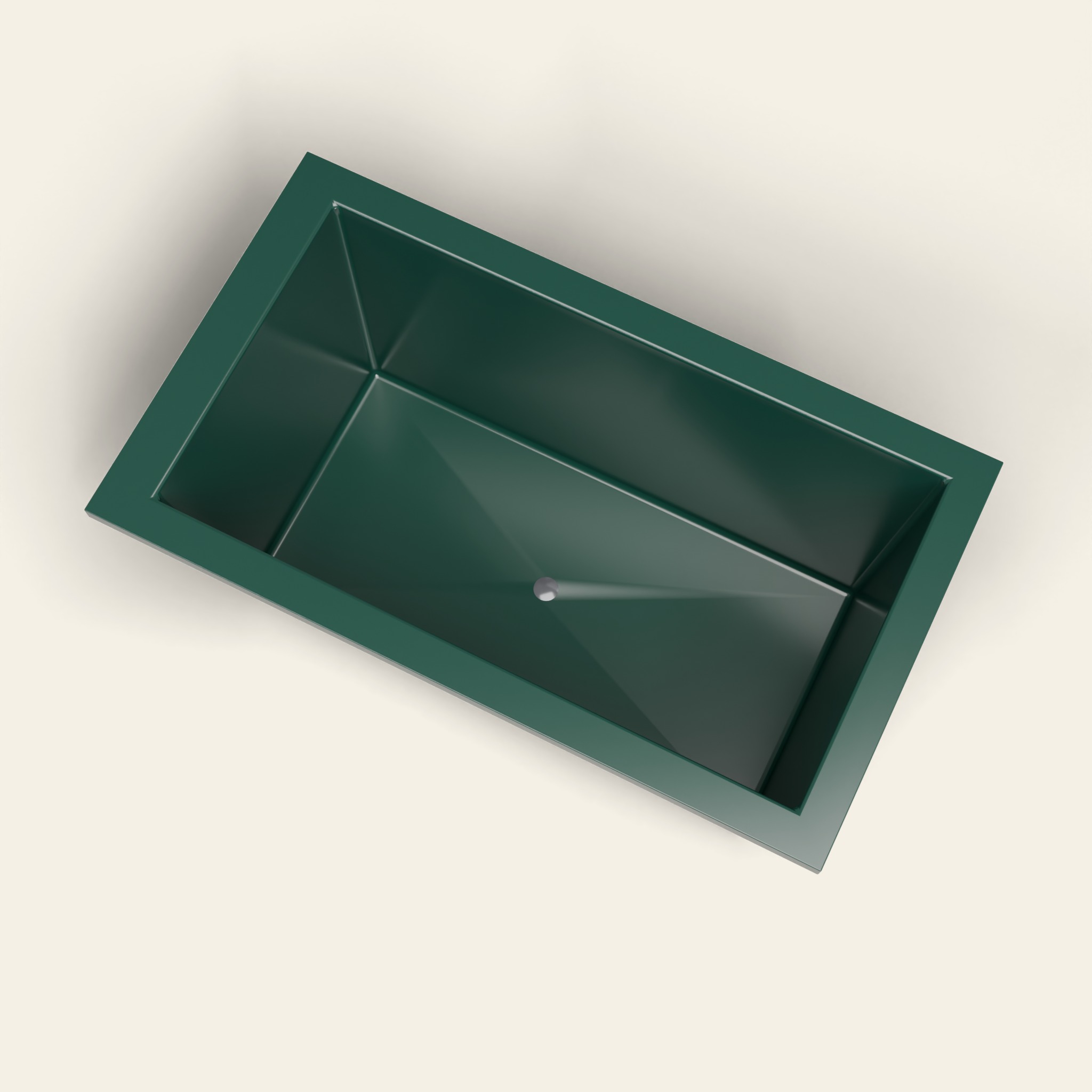 1400 x 800 diep ligbad — 600 mm diepte — rechthoekig — Omnitub in RAL 6005 Moss Green
