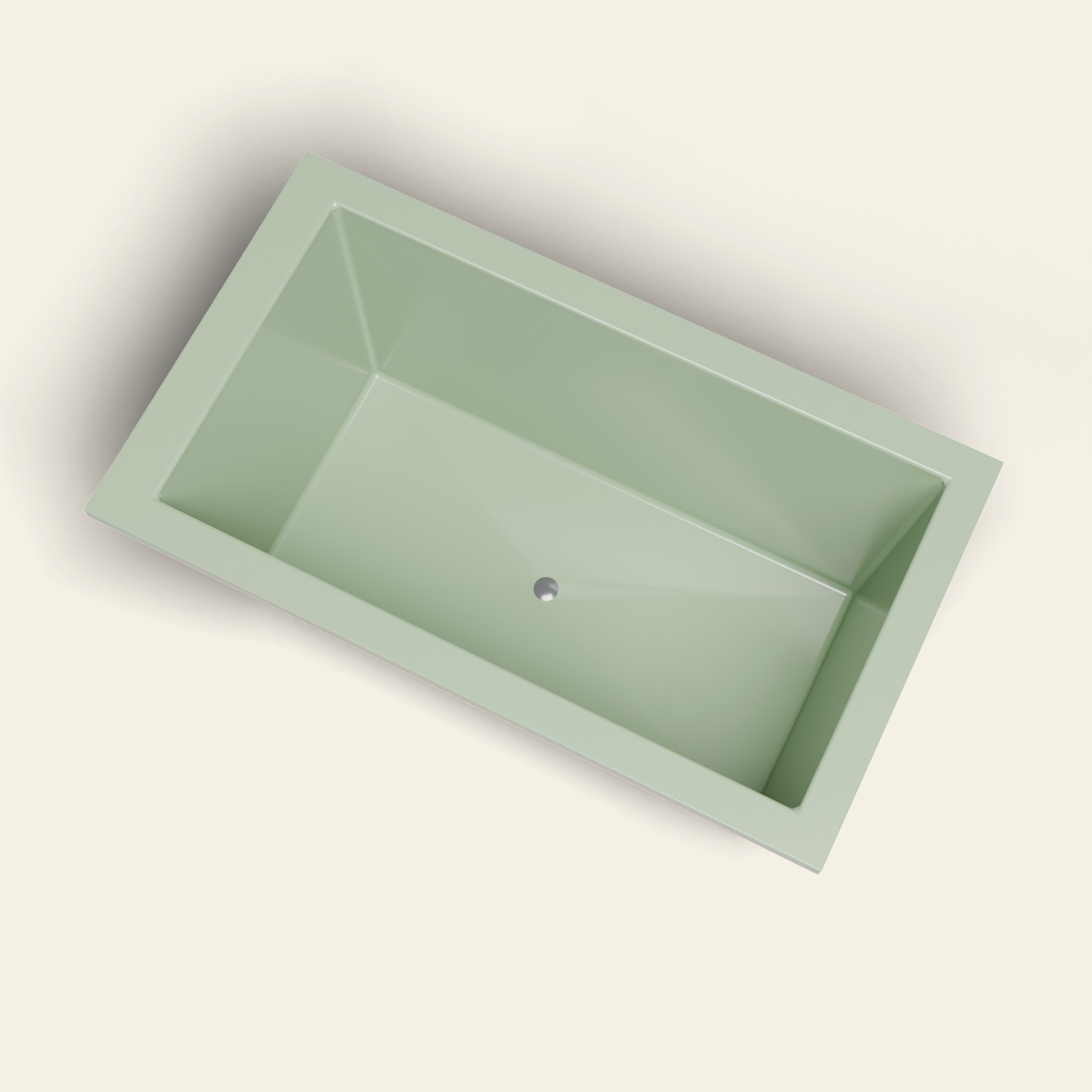 1400 x 800 diep ligbad — 600 mm diepte — rechthoekig — Omnitub in RAL 6021 Pale Green