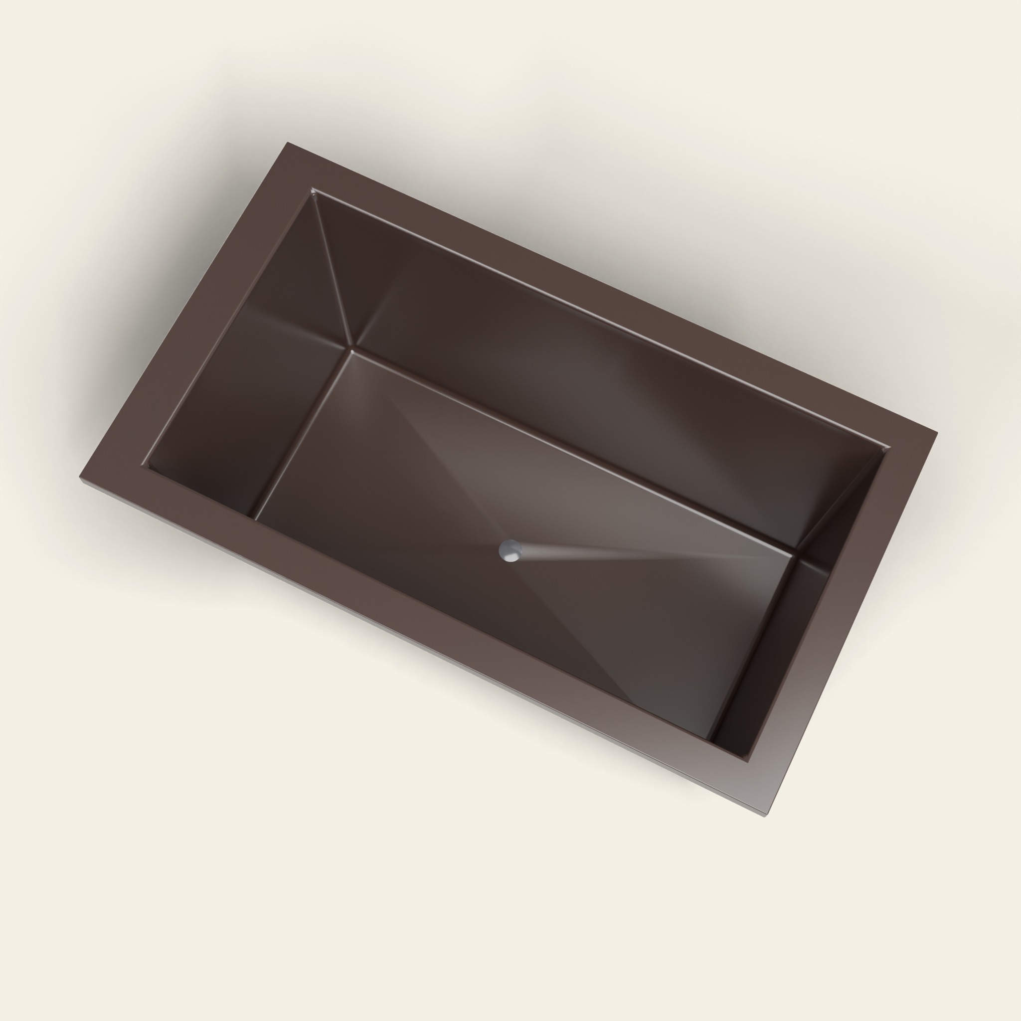 1400 x 800 diep ligbad — 600 mm diepte — rechthoekig — Omnitub in RAL 8017 Chocolate Brown