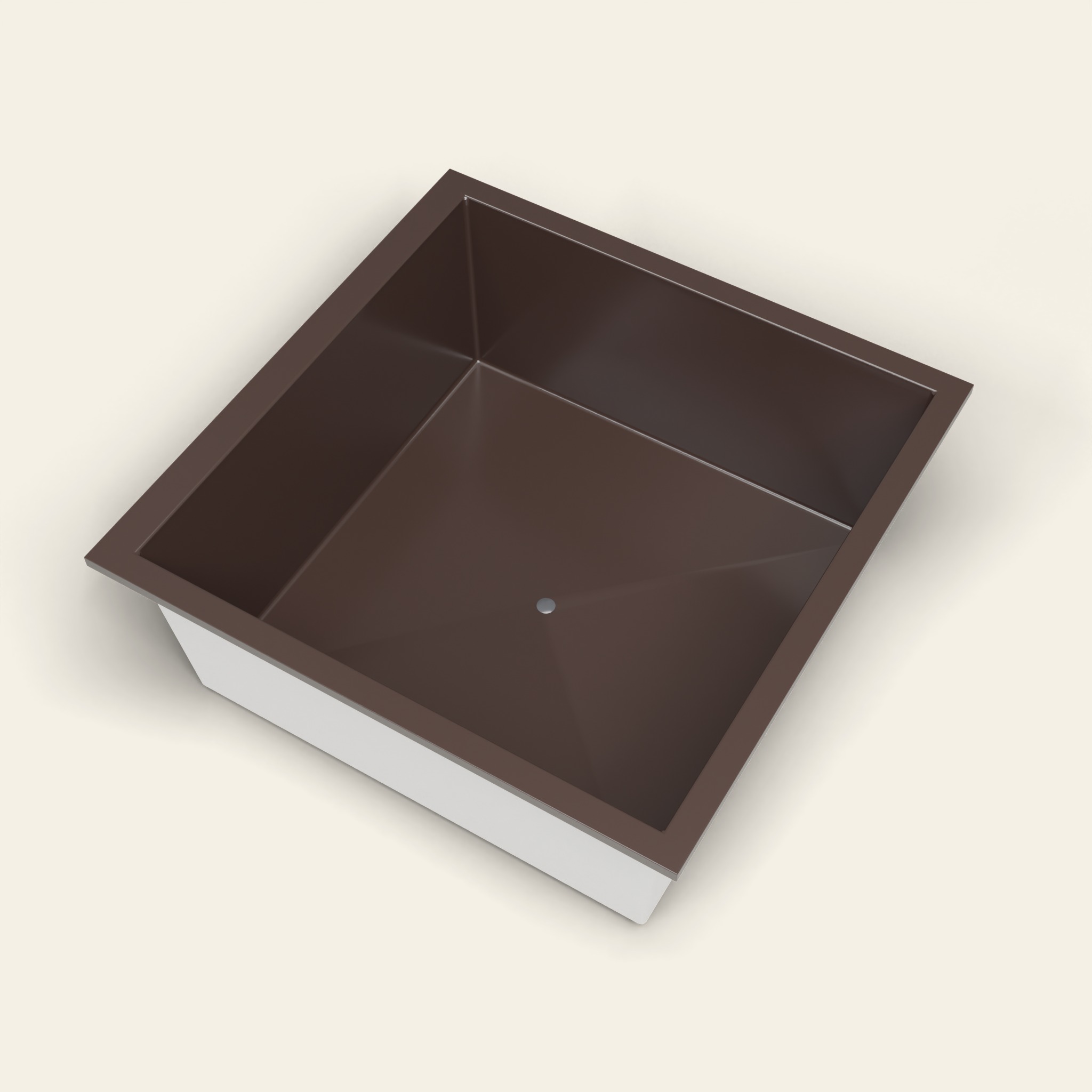1600 x 1600 Diep Ligbad – 600mm Diepte – Extra Groot Vierkant – Omnitub in RAL 8017 Chocolate Brown