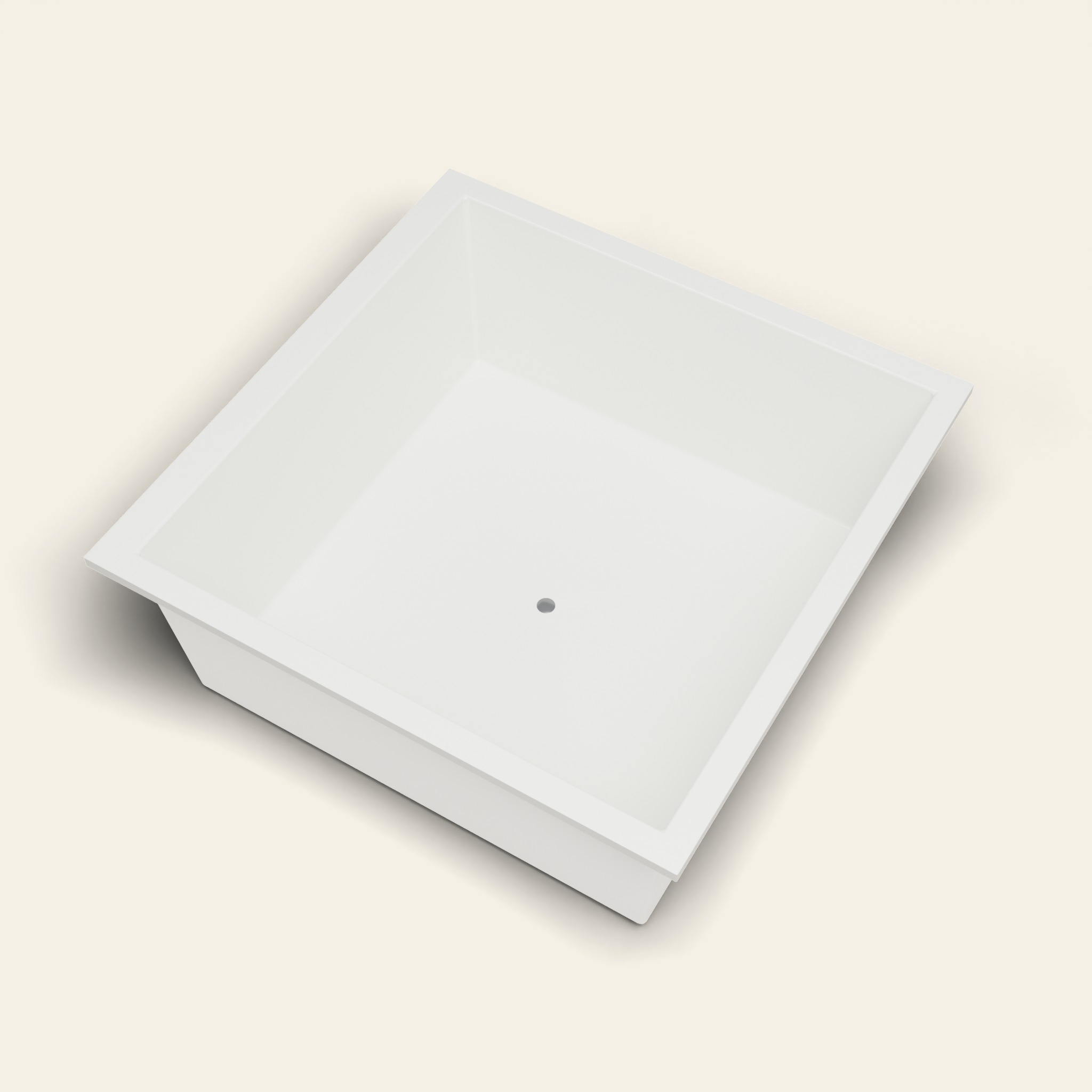 1600 x 1600 Diep Ligbad – 600mm Diepte – Extra Groot Vierkant – Omnitub in RAL 9010 Pure White