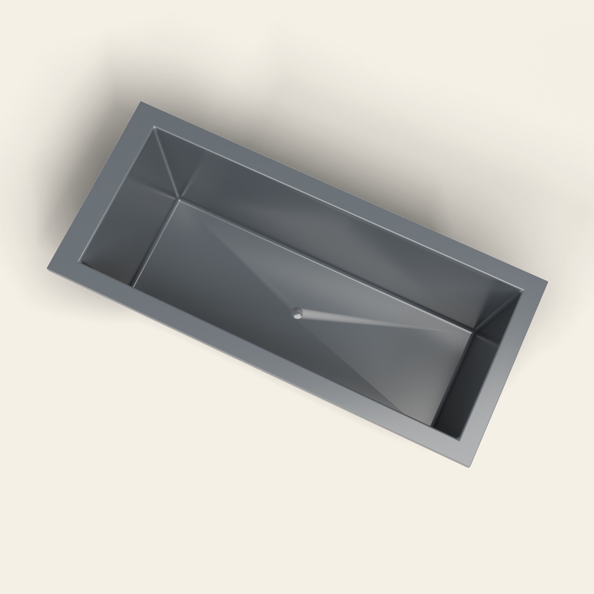 1700 × 750 diepe ligbad — 600 mm diepte — rechthoekig — Omnitub in RAL 7015 Slate Grey