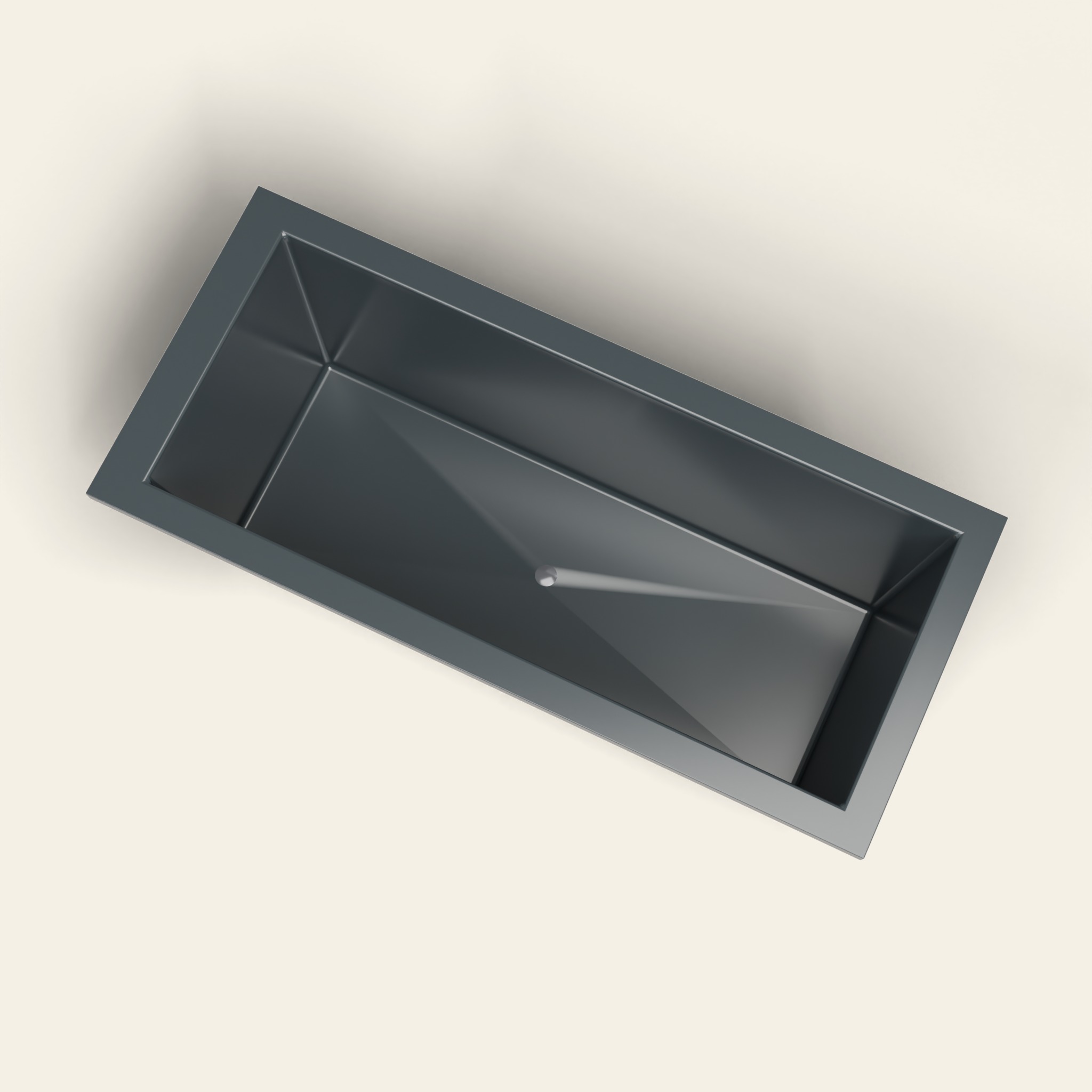 1700 × 750 diepe ligbad — 600 mm diepte — rechthoekig — Omnitub in RAL 7016 Anthracite Grey