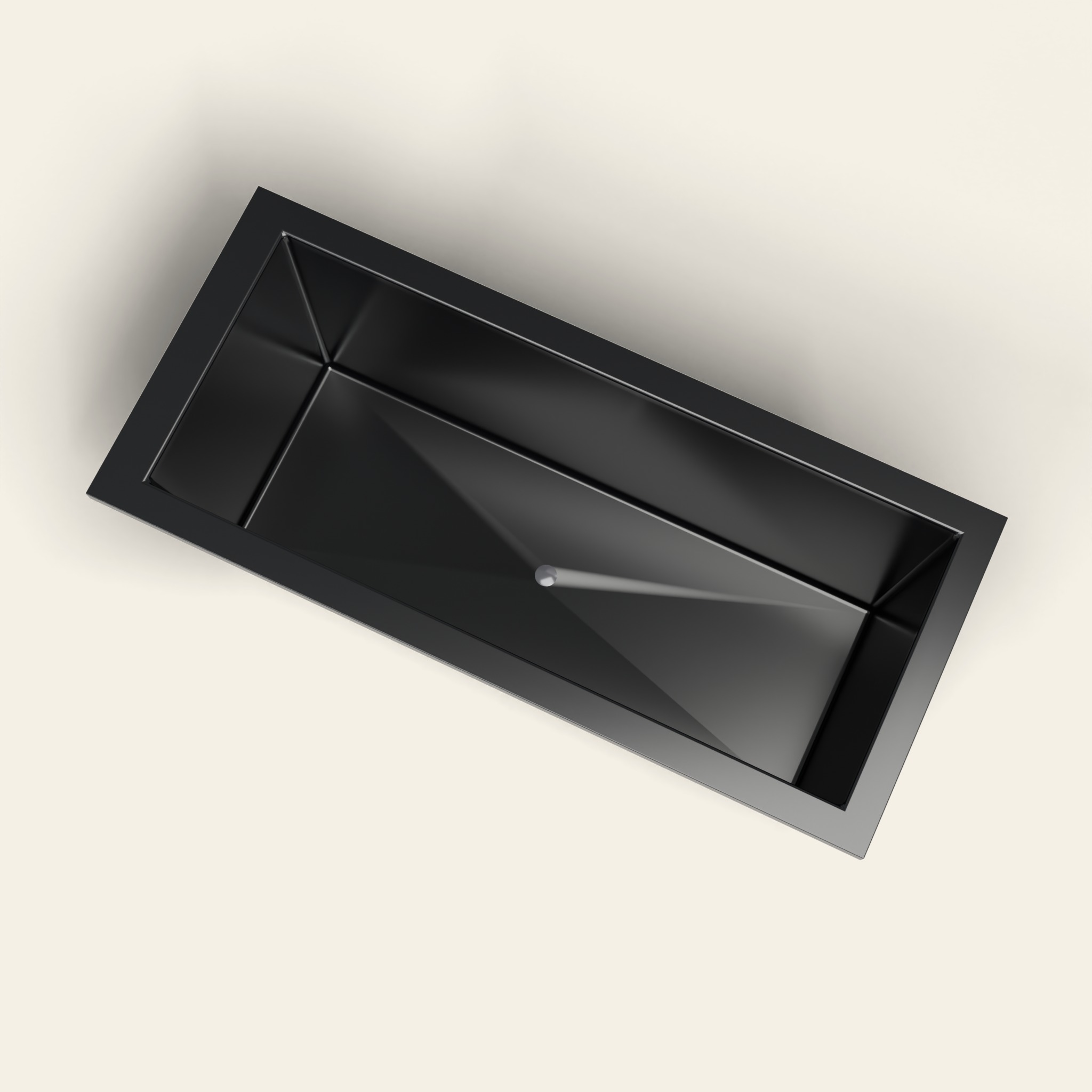 1700 × 750 diepe ligbad — 600 mm diepte — rechthoekig — Omnitub in RAL 9005 Jet Black