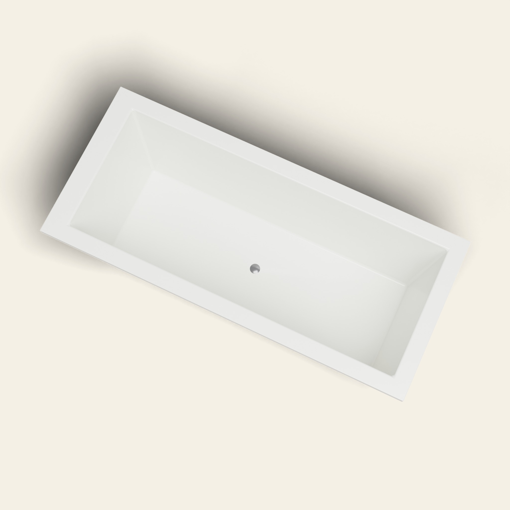 1700 × 750 diepe ligbad — 600 mm diepte — rechthoekig — Omnitub in RAL 9010 Pure White