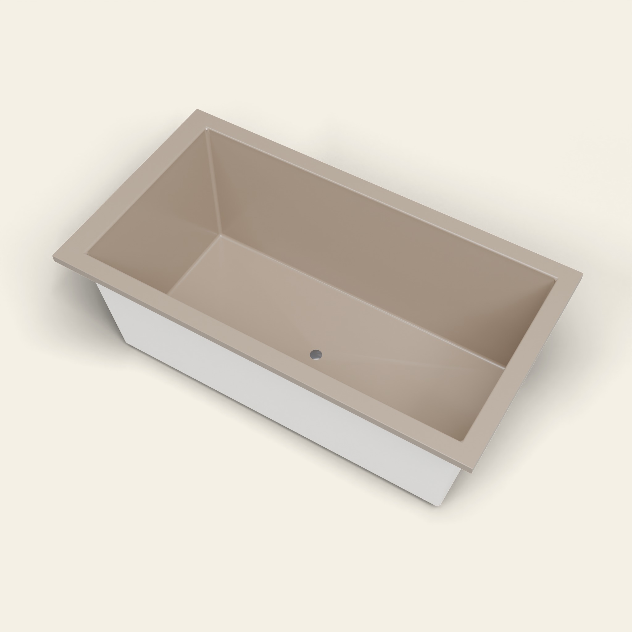 1750 x 950 diepe badkuip — 600 mm diepte — brede rechthoekige vorm — Omnitub in RAL 1019 Grey Beige