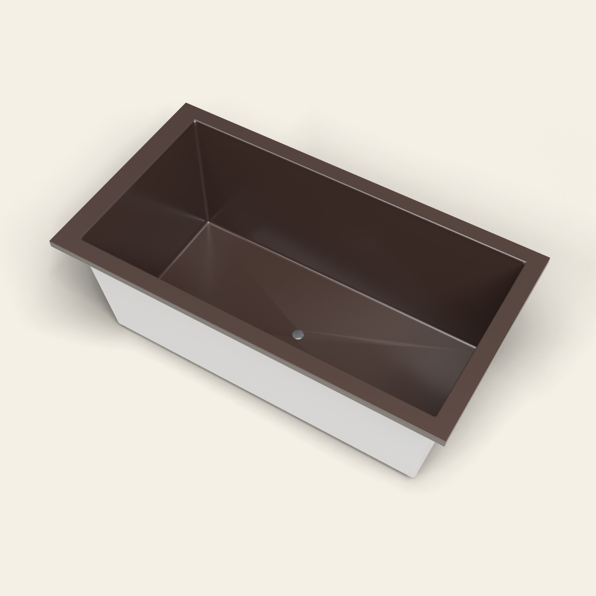 1750 x 950 diepe badkuip — 600 mm diepte — brede rechthoekige vorm — Omnitub in RAL 8017 Chocolate Brown