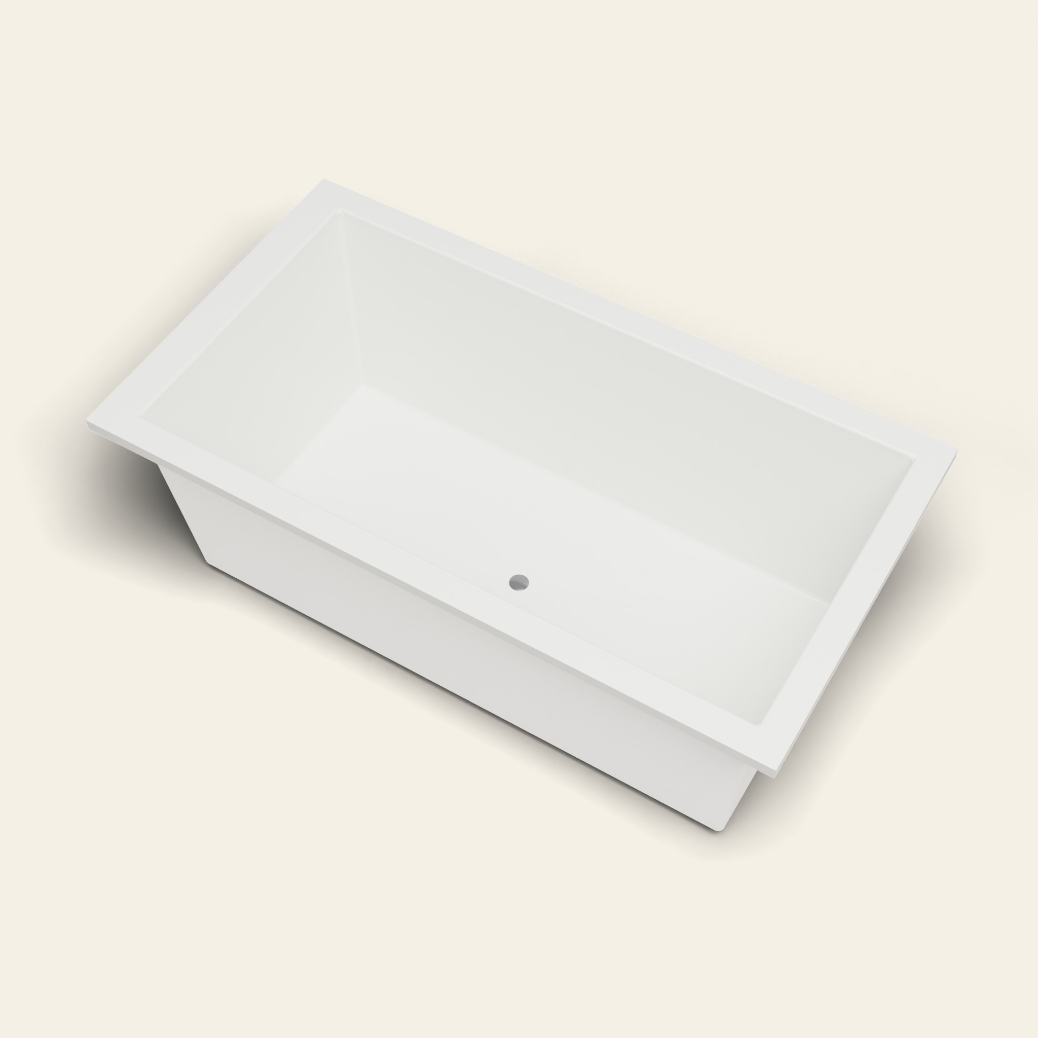 1750 x 950 diepe badkuip — 600 mm diepte — brede rechthoekige vorm — Omnitub in RAL 9010 Pure White