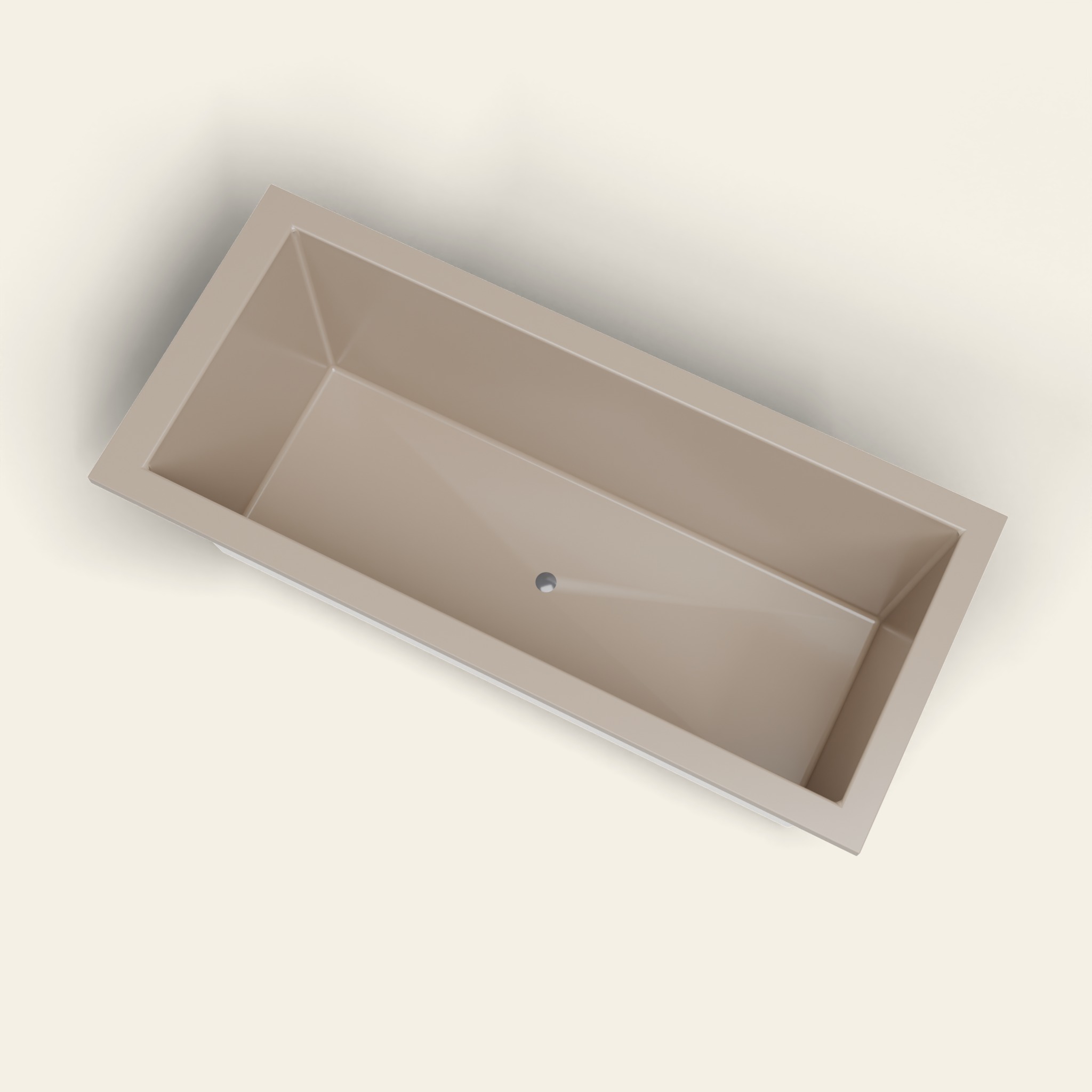 Diepe badkuip van 1800 x 800 – diepte van 600 mm – rechthoekig – Omnitub in RAL 1019 Grey Beige