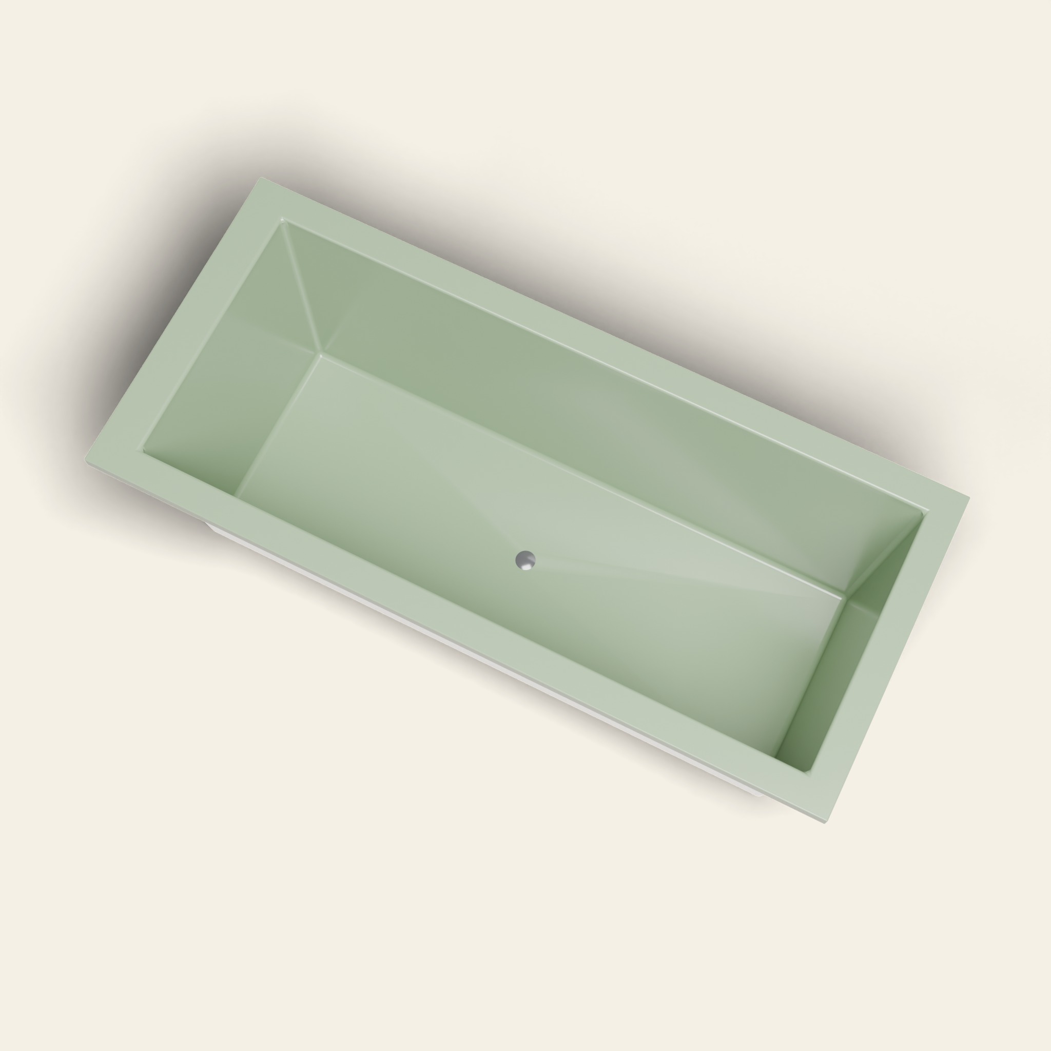 Diepe badkuip van 1800 x 800 – diepte van 600 mm – rechthoekig – Omnitub in RAL 6021 Pale Green
