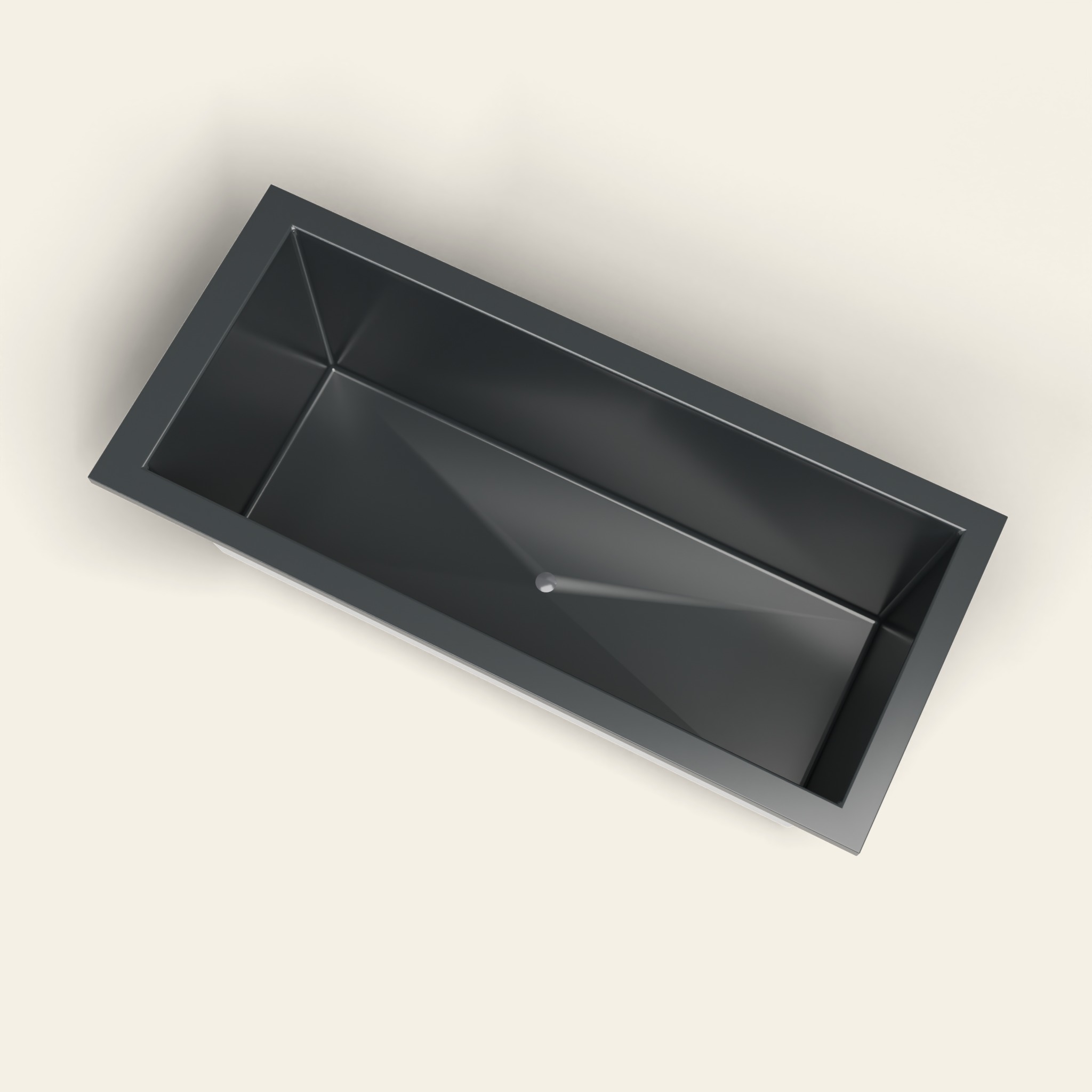 Diepe badkuip van 1800 x 800 – diepte van 600 mm – rechthoekig – Omnitub in RAL 7021 Black Grey
