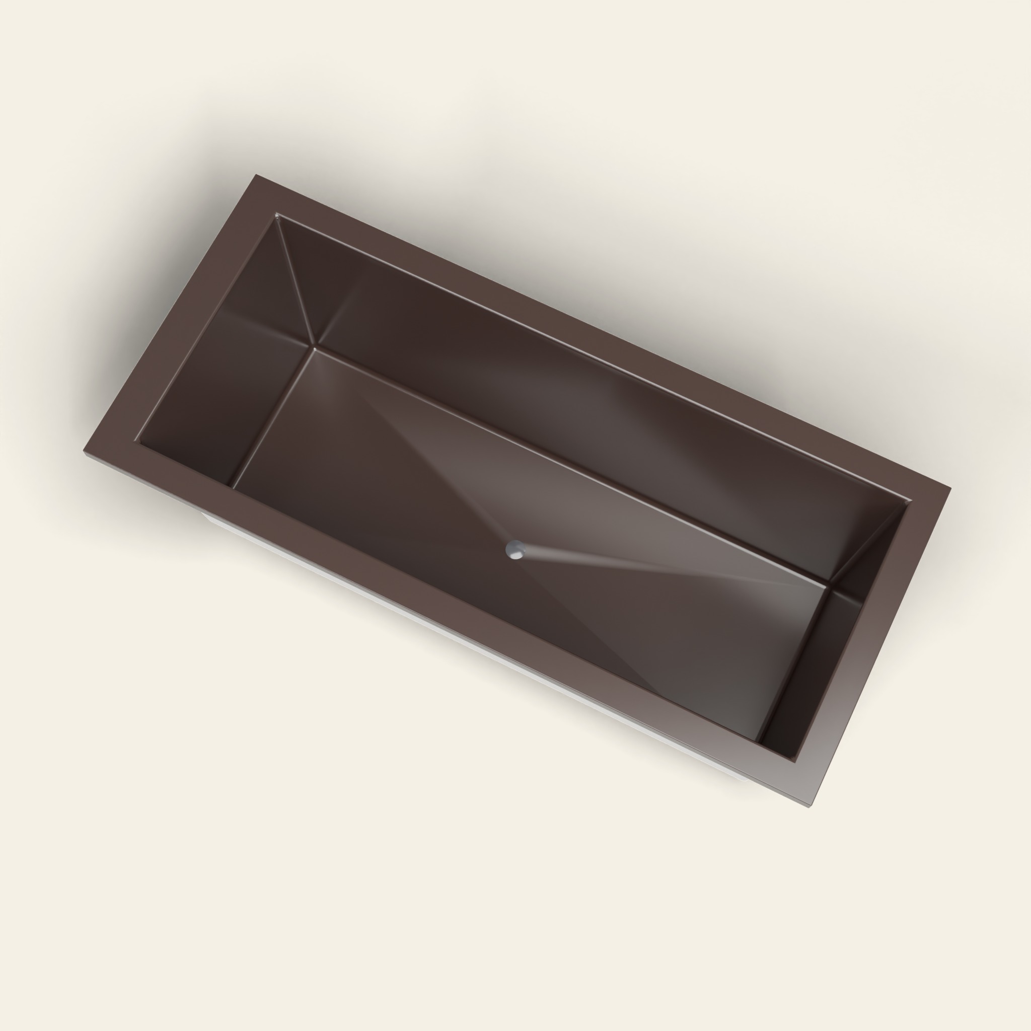 Diepe badkuip van 1800 x 800 – diepte van 600 mm – rechthoekig – Omnitub in RAL 8017 Chocolate Brown