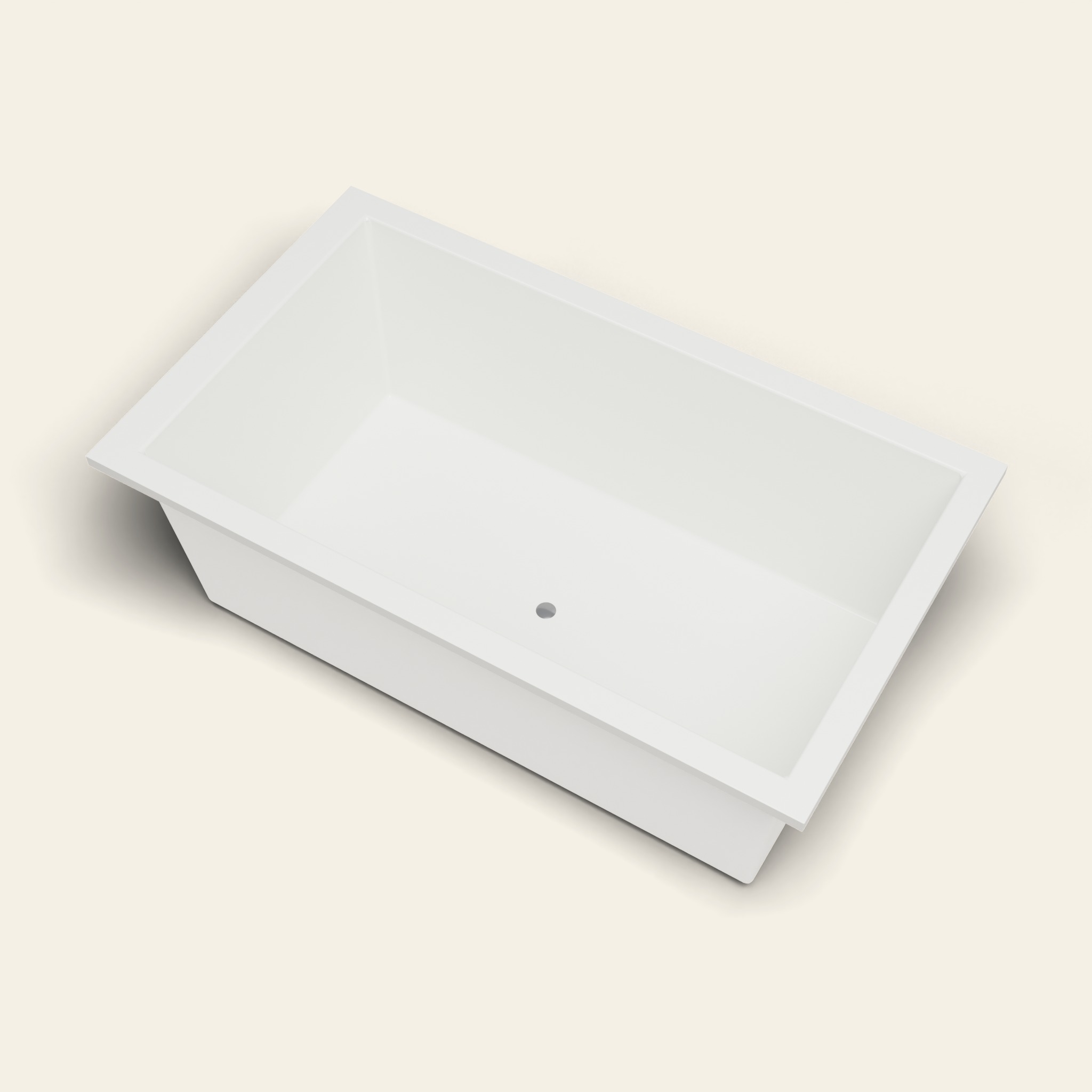 Handmade Omnitub 1800 × 1050 deep soaking bath rendered in RAL 9010 Pure White