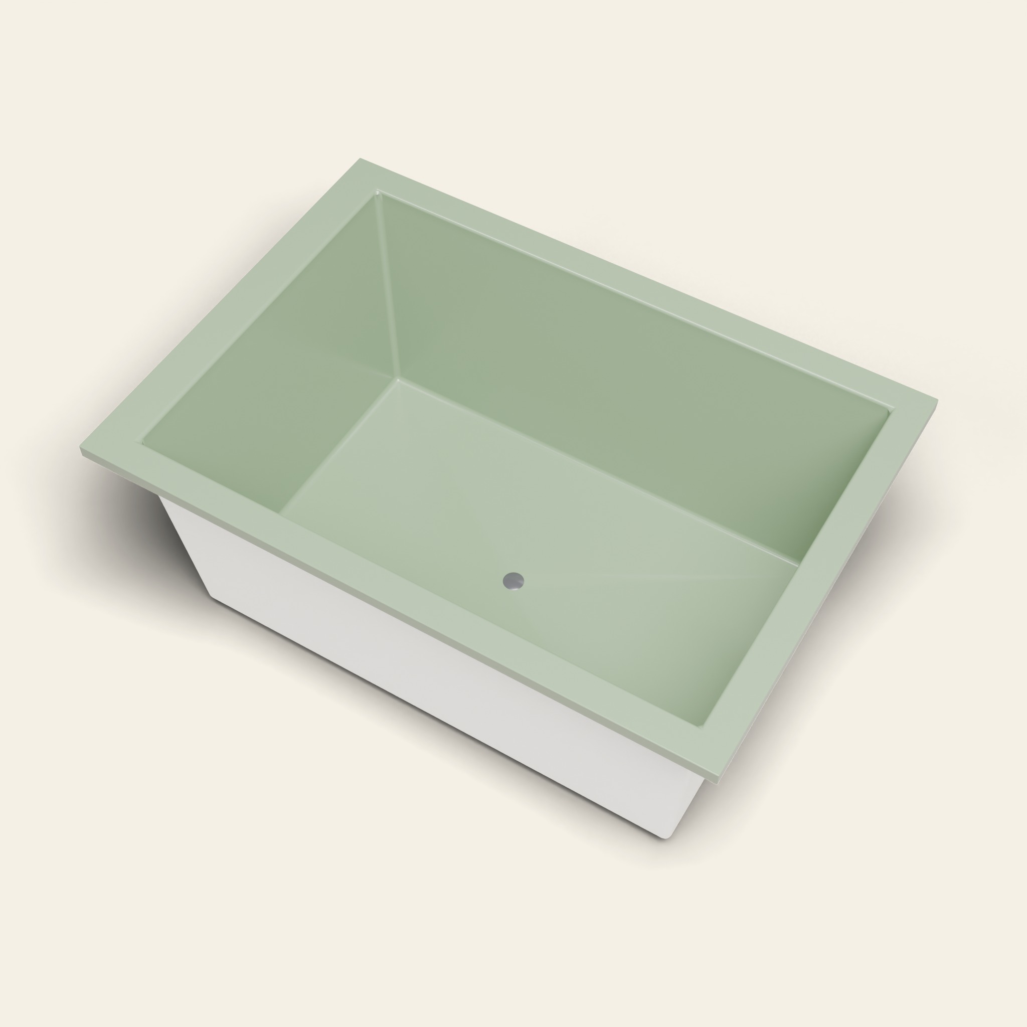 1500 x 1050 Diep Ligbad – 600mm Diepte – Brede Rechthoekige Vorm – Omnitub in RAL 6021 Pale Green