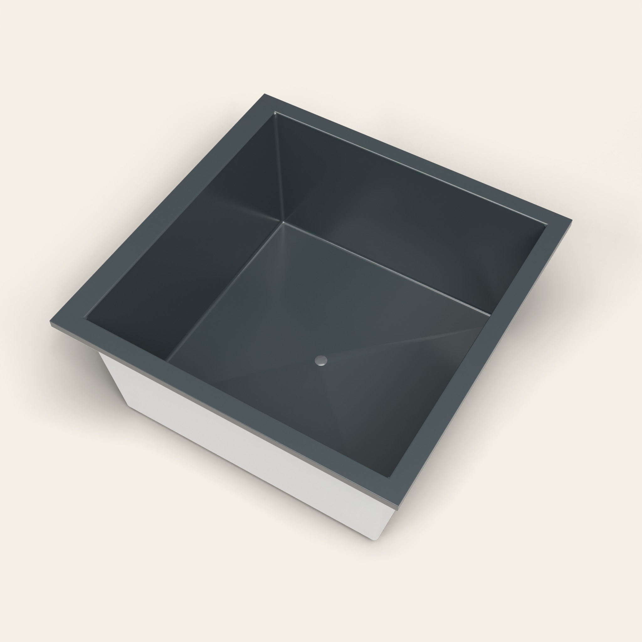 1400 x 1400 diep ligbad – 600 mm diepte – vierkant – Omnitub in RAL 7016 Anthracite Grey