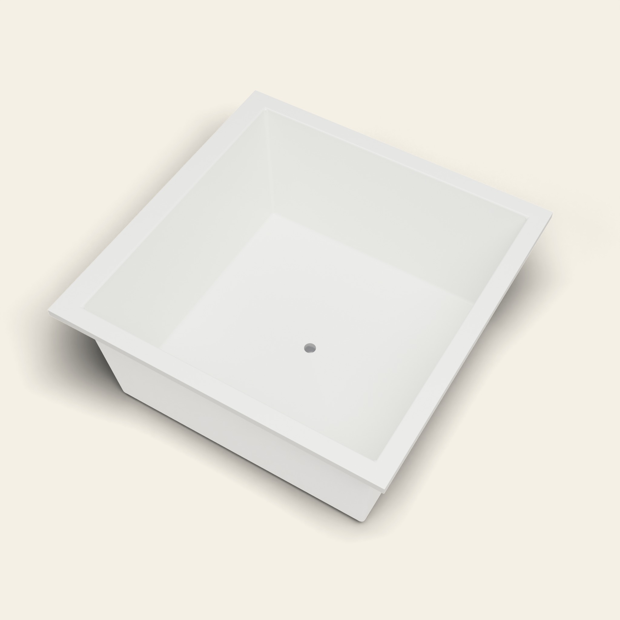 1400 x 1400 diep ligbad – 600 mm diepte – vierkant – Omnitub in RAL 9010 Pure White