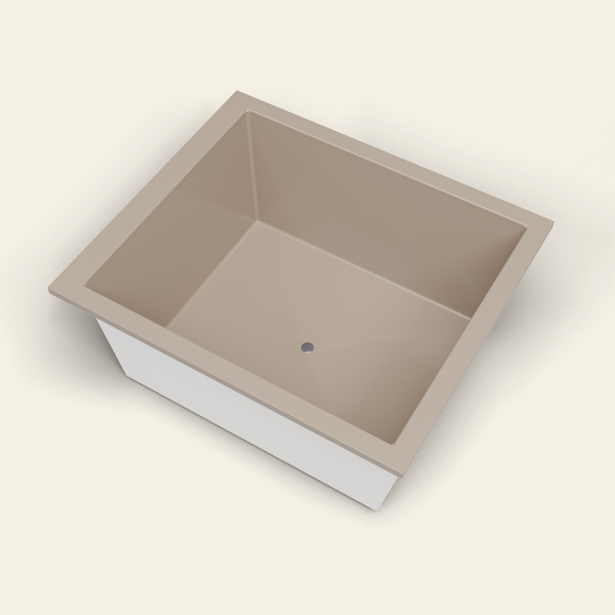 1400 x 1200 Diep Bad voor Langdurig Weken – 600 mm Diepte – Breed Rechthoekig – Omnitub in RAL 1019 Grey Beige