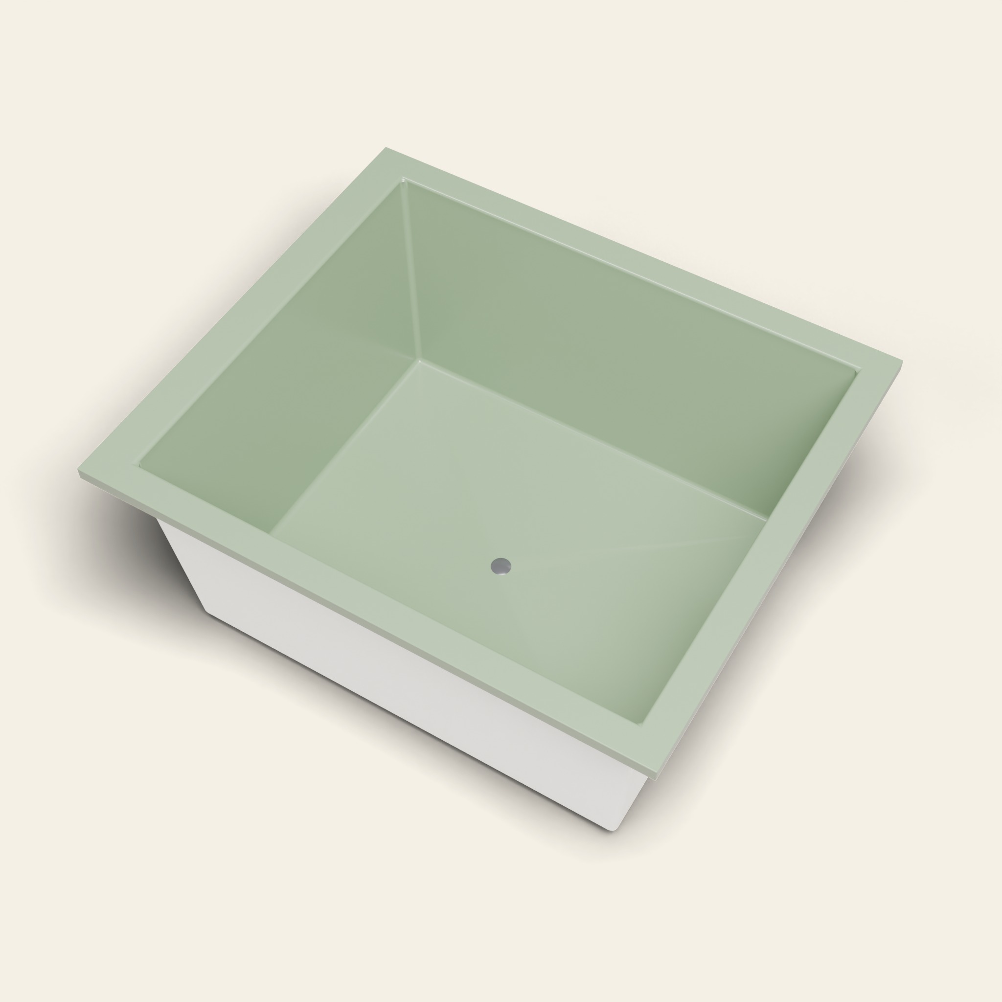 1400 x 1200 Diep Bad voor Langdurig Weken – 600 mm Diepte – Breed Rechthoekig – Omnitub in RAL 6021 Pale Green