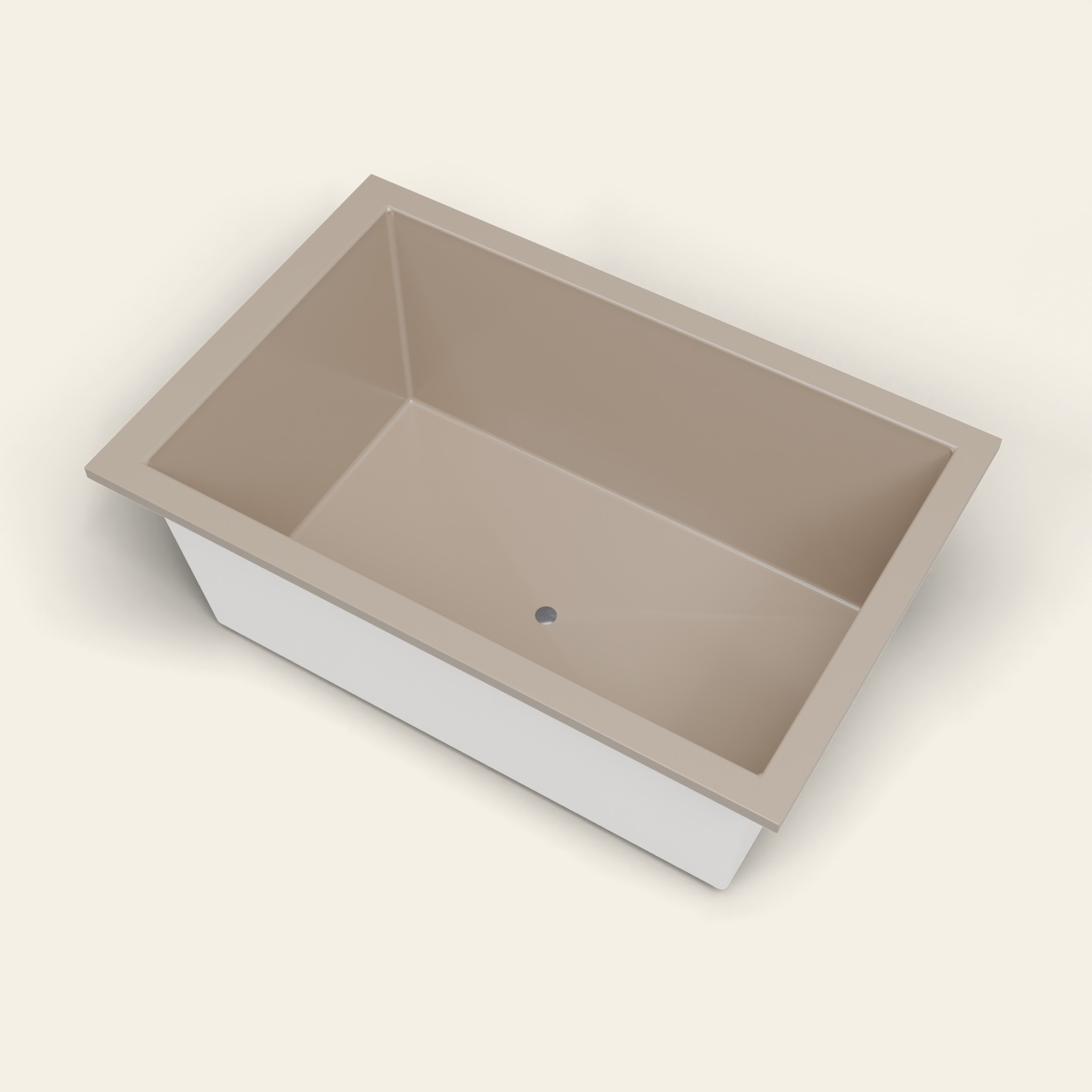 1600 x 1050 Diepe Badkuip – 600mm Diepte – Brede Rechthoekige Vorm – Omnitub in RAL 1019 Grey Beige