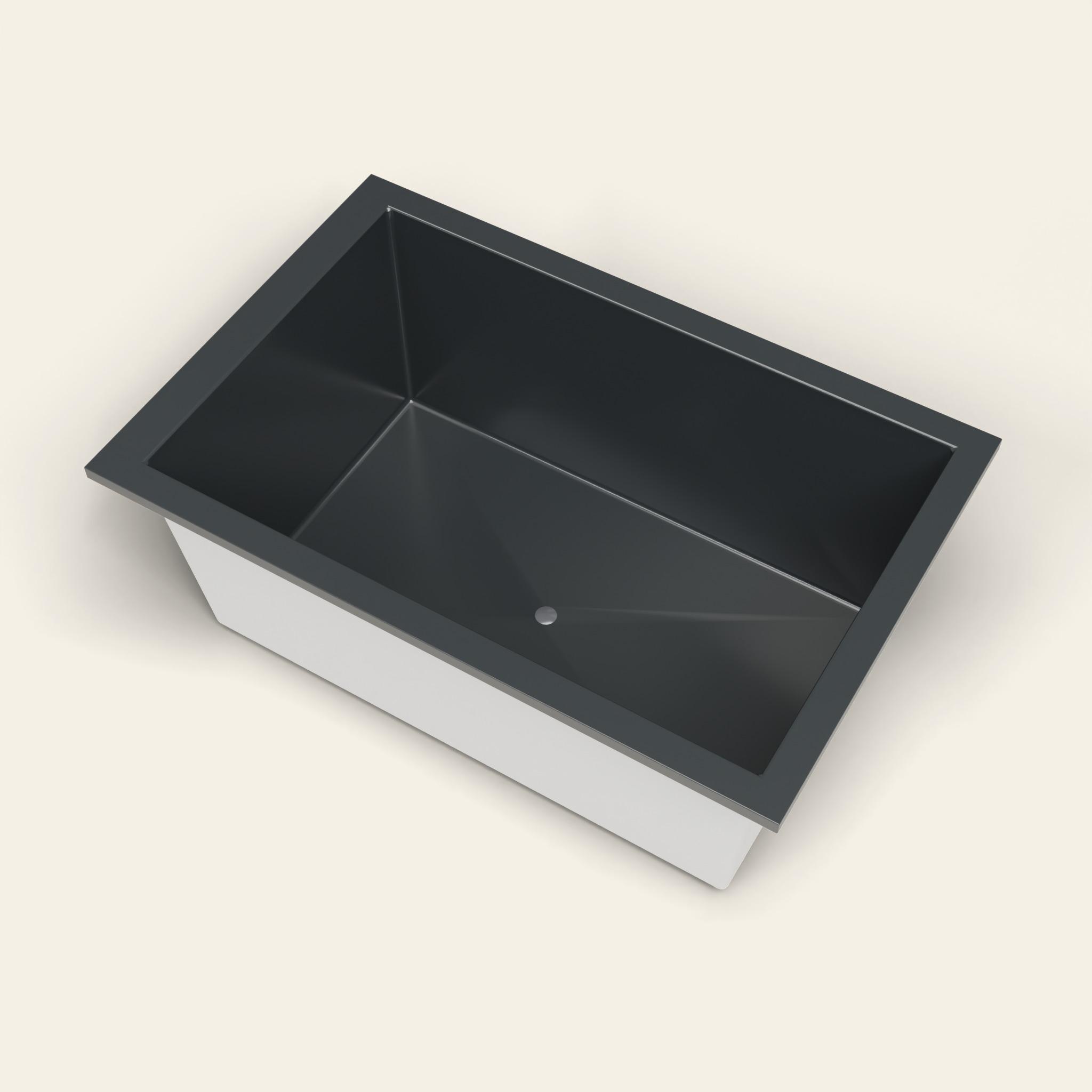 1600 x 1050 Diepe Badkuip – 600mm Diepte – Brede Rechthoekige Vorm – Omnitub in RAL 7021 Black Grey