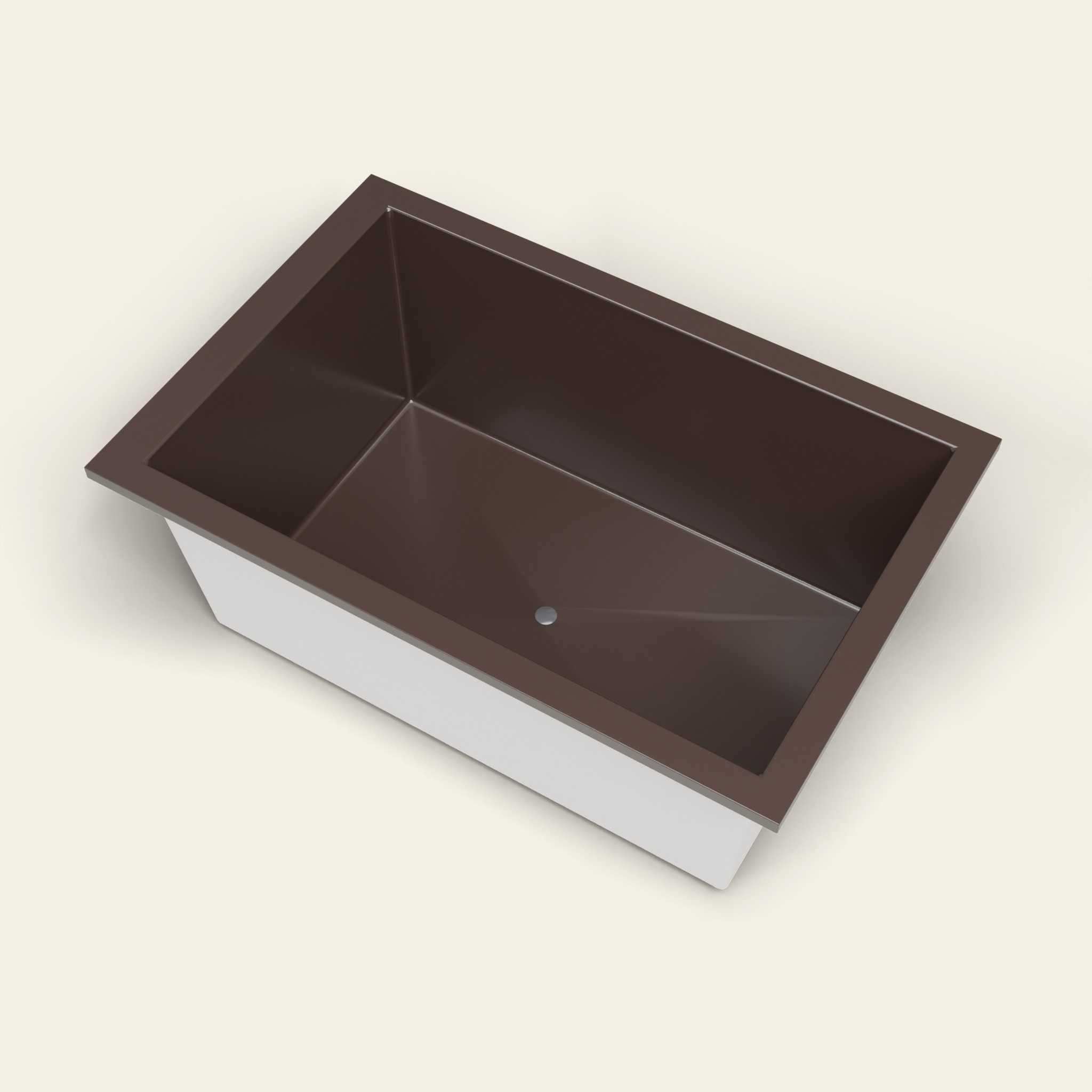 1600 x 1050 Diepe Badkuip – 600mm Diepte – Brede Rechthoekige Vorm – Omnitub in RAL 8017 Chocolate Brown