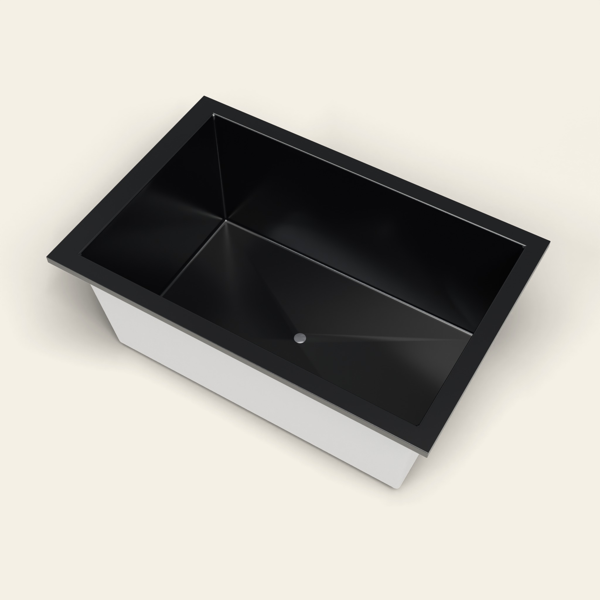1600 x 1050 Diepe Badkuip – 600mm Diepte – Brede Rechthoekige Vorm – Omnitub in RAL 9005 Jet Black