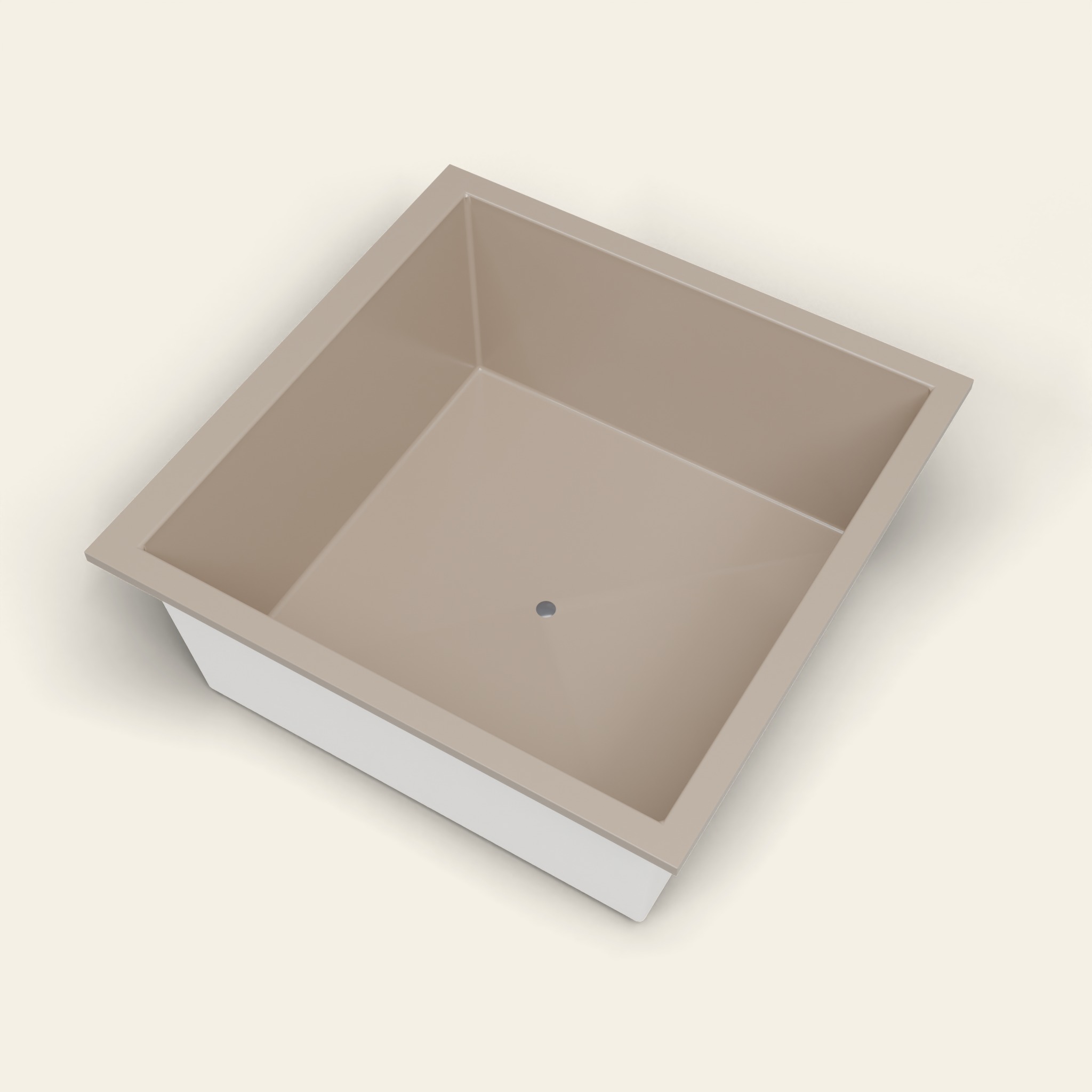 Diepe Badkuip 1500 x 1500 — Diepte 600 mm — Vierkant — Omnitub in RAL 1019 Grey Beige