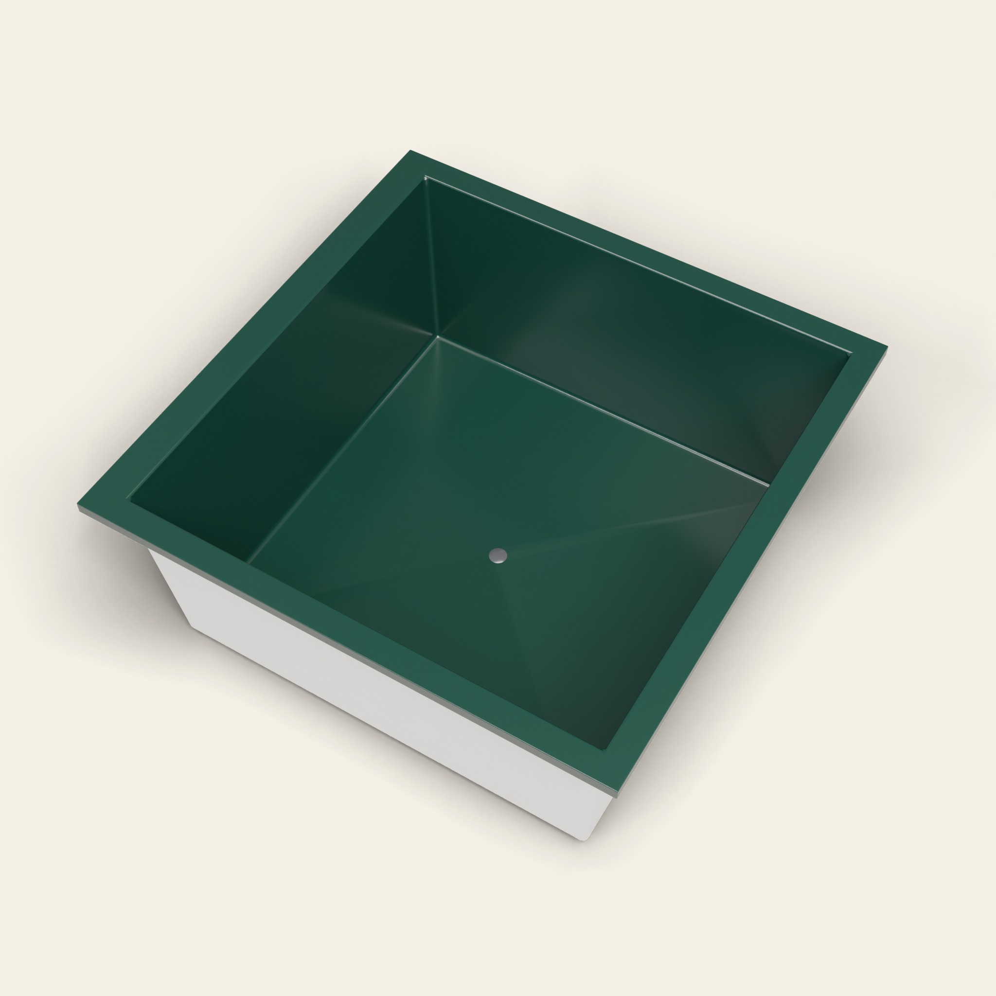 Diepe Badkuip 1500 x 1500 — Diepte 600 mm — Vierkant — Omnitub in RAL 6005 Moss Green