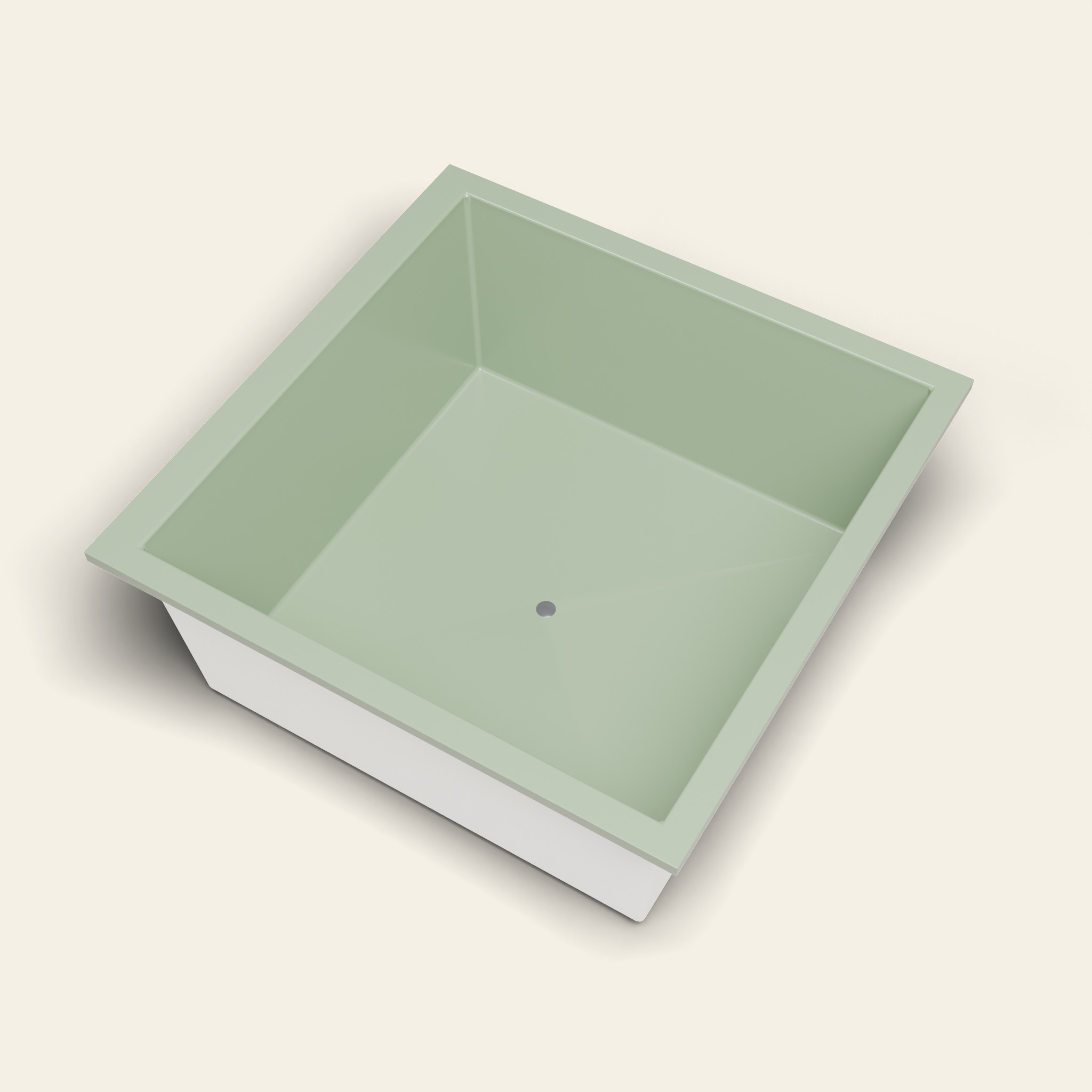Diepe Badkuip 1500 x 1500 — Diepte 600 mm — Vierkant — Omnitub in RAL 6021 Pale Green