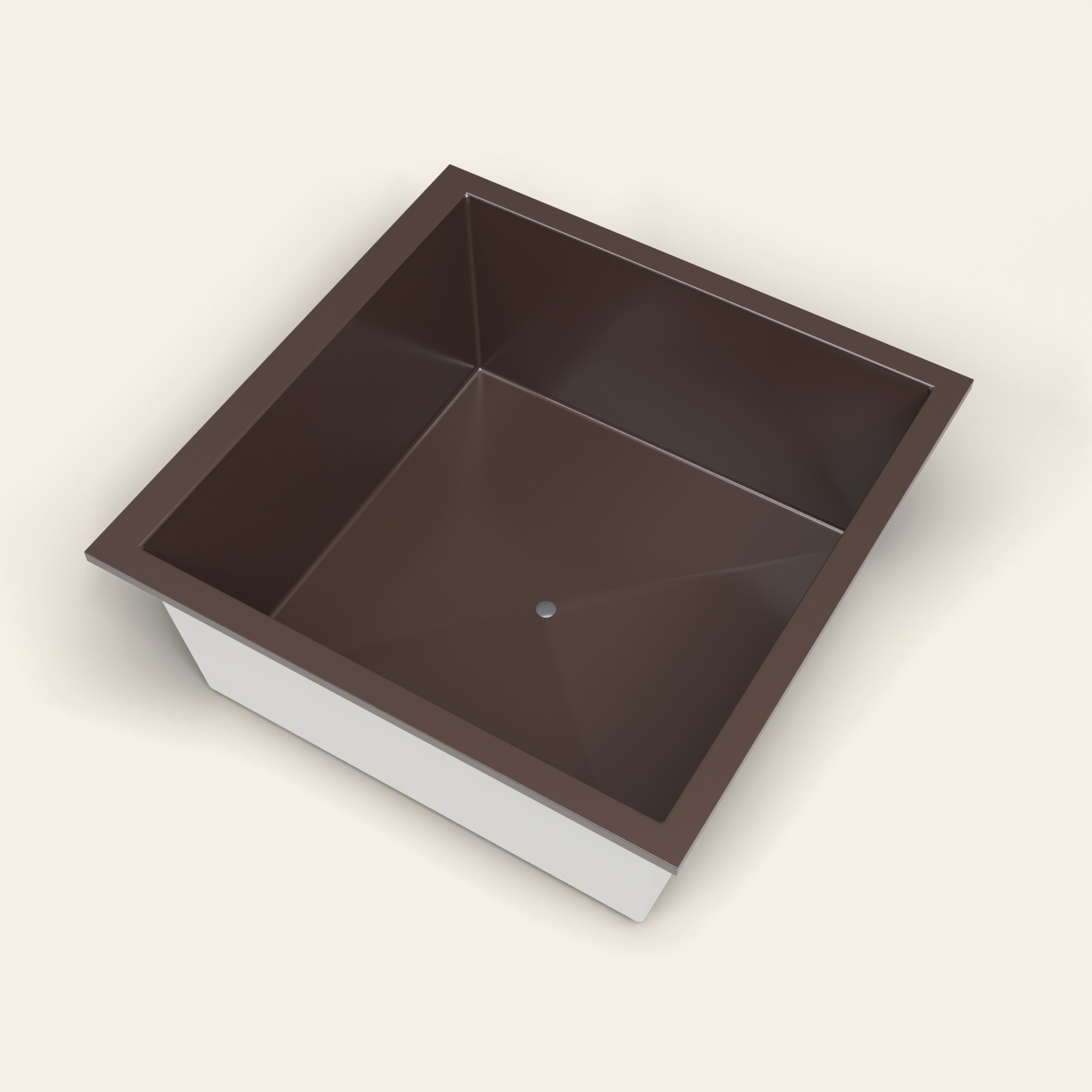Diepe Badkuip 1500 x 1500 — Diepte 600 mm — Vierkant — Omnitub in RAL 8017 Chocolate Brown
