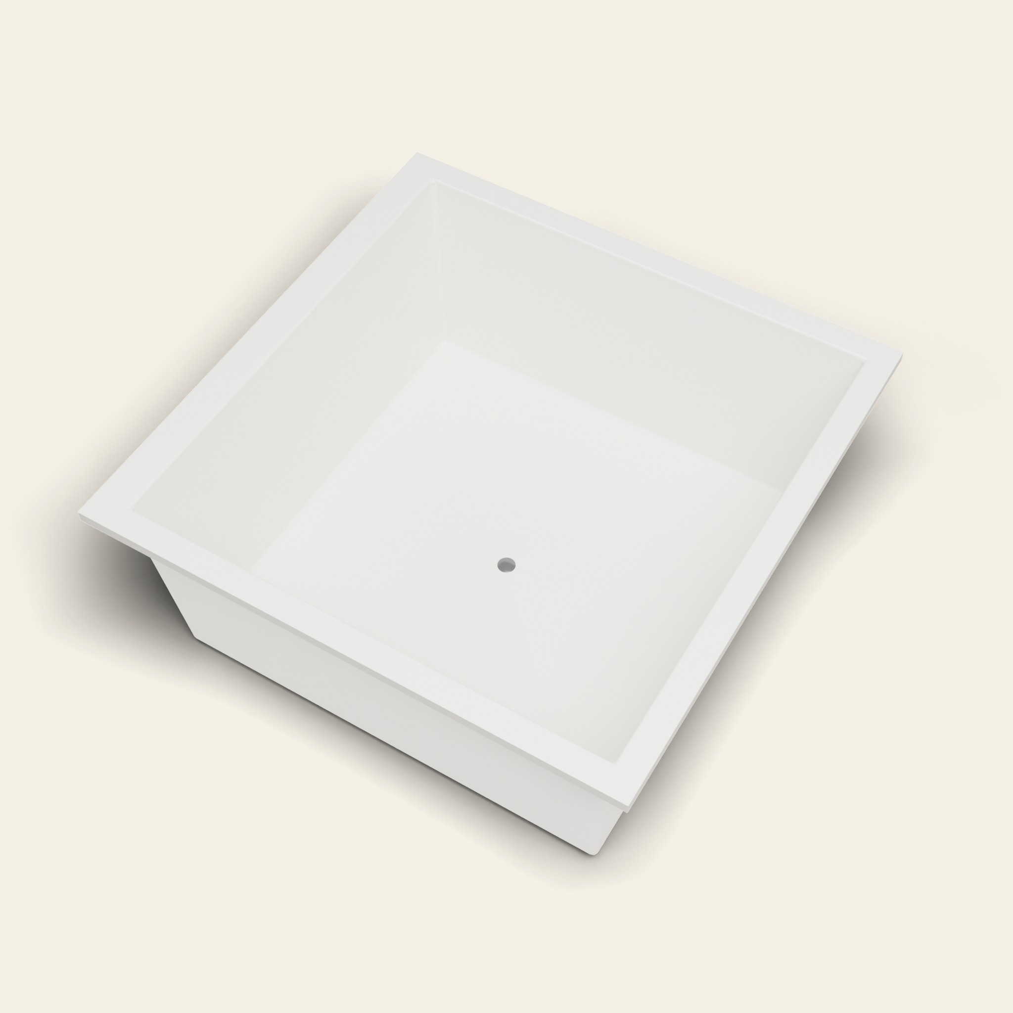Diepe Badkuip 1500 x 1500 — Diepte 600 mm — Vierkant — Omnitub in RAL 9010 Pure White