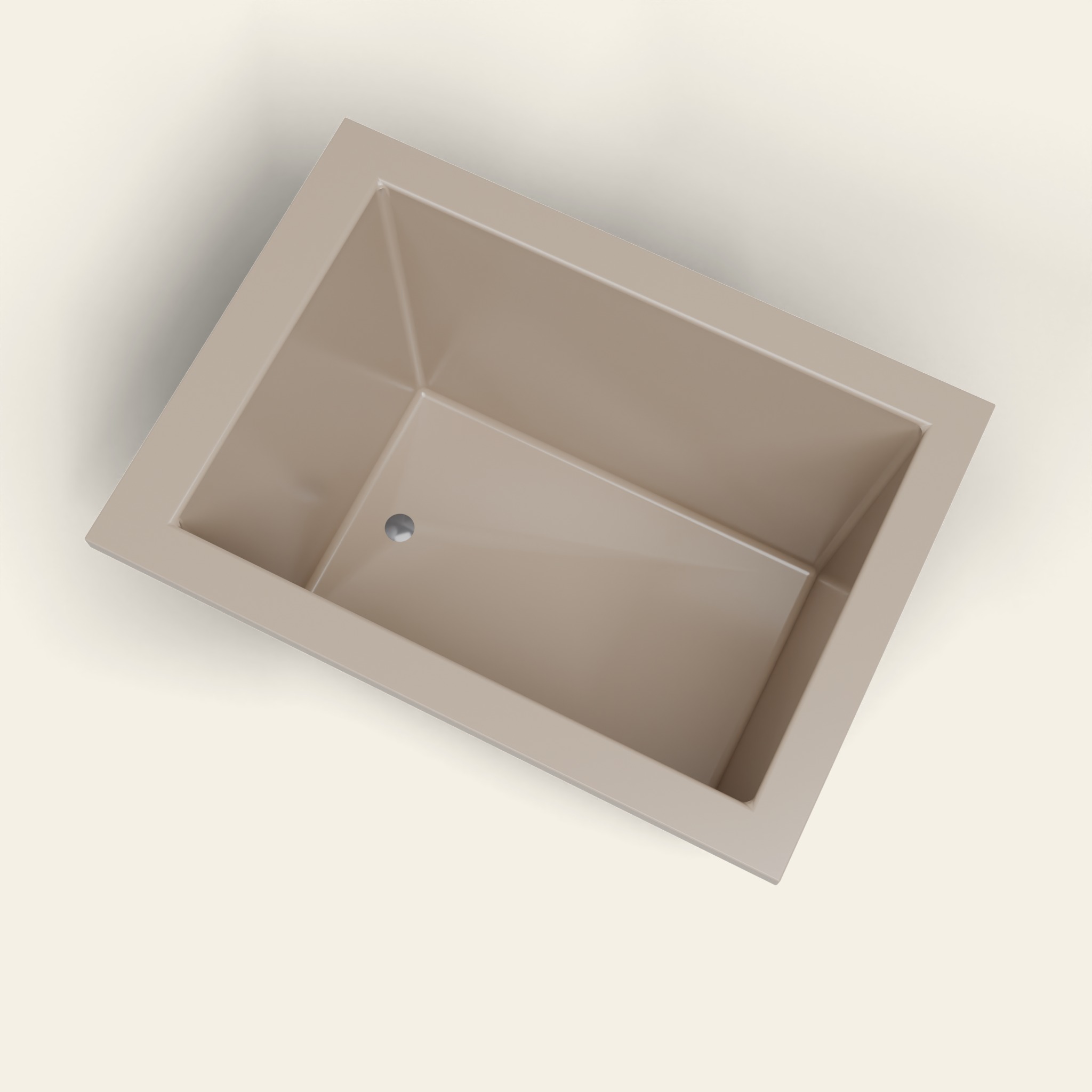 1050 x 750 Diep Bad voor Liggen – 600mm Diepte – Rechthoekig – Omnitub in RAL 1019 Grey Beige