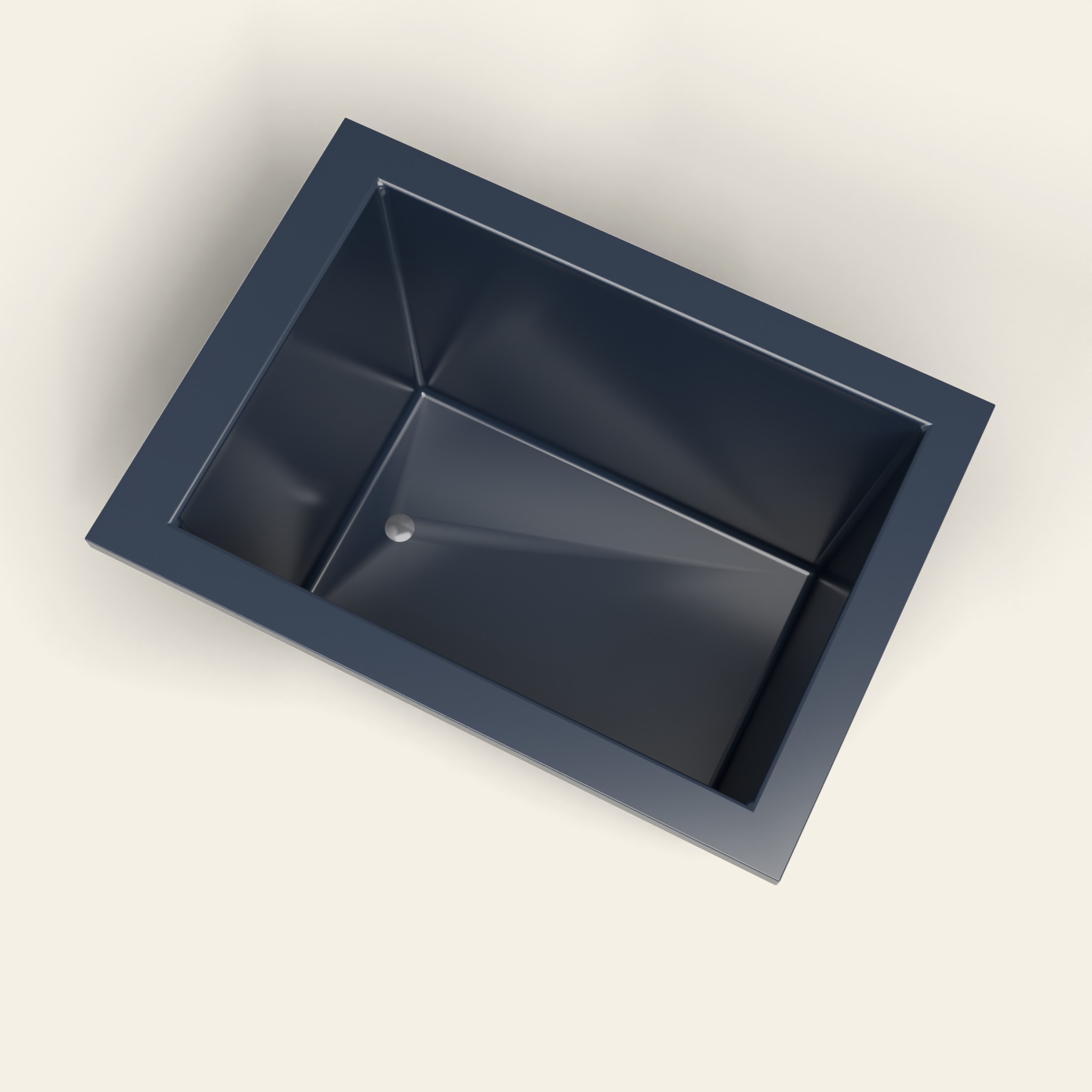 1050 x 750 Diep Bad voor Liggen – 600mm Diepte – Rechthoekig – Omnitub in RAL 5011 Steel Blue