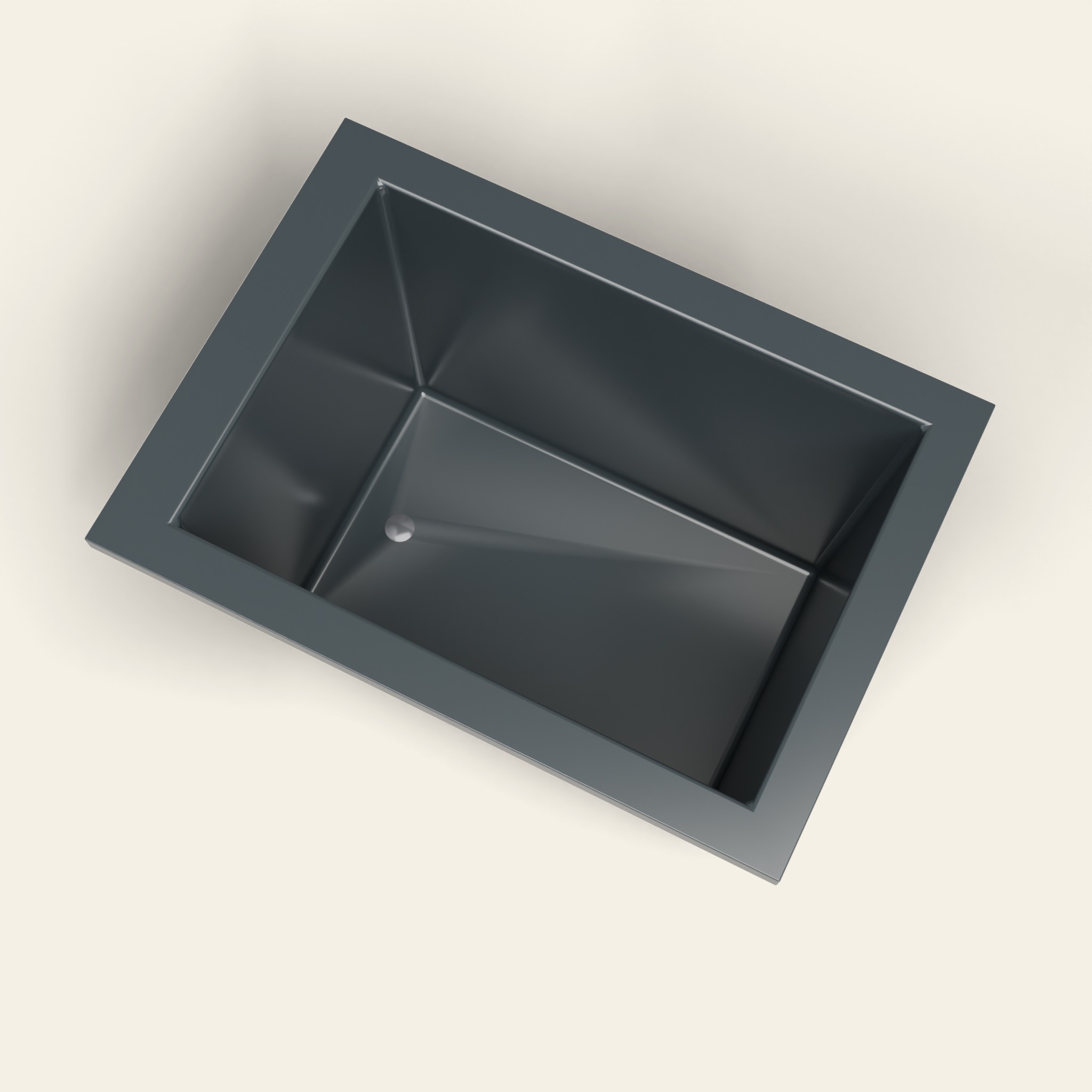 1050 x 750 Diep Bad voor Liggen – 600mm Diepte – Rechthoekig – Omnitub in RAL 7016 Anthracite Grey