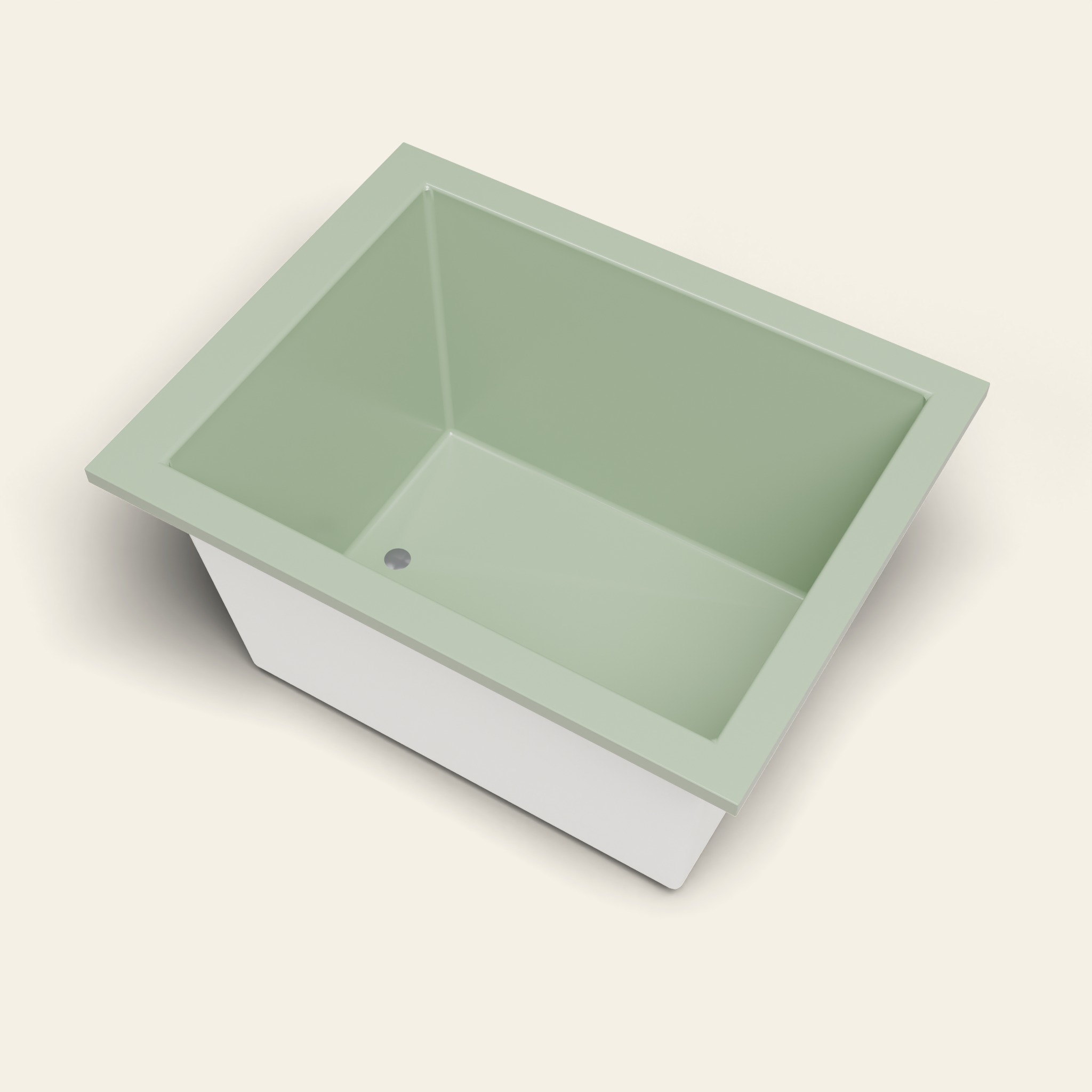 1150 x 900 Diep Badkuip – 600mm Diepte – Rechthoekig – Omnitub in RAL 6021 Pale Green
