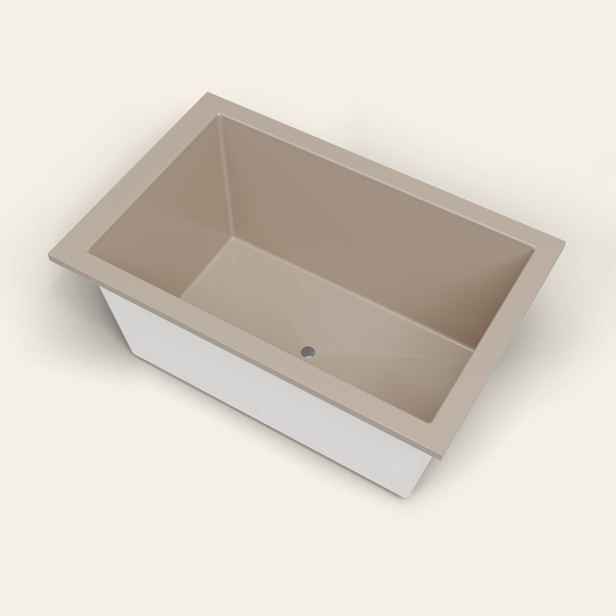 1400 x 900 diep ligbad – 600 mm diepte – rechthoekig – Omnitub in RAL 1019 Grey Beige