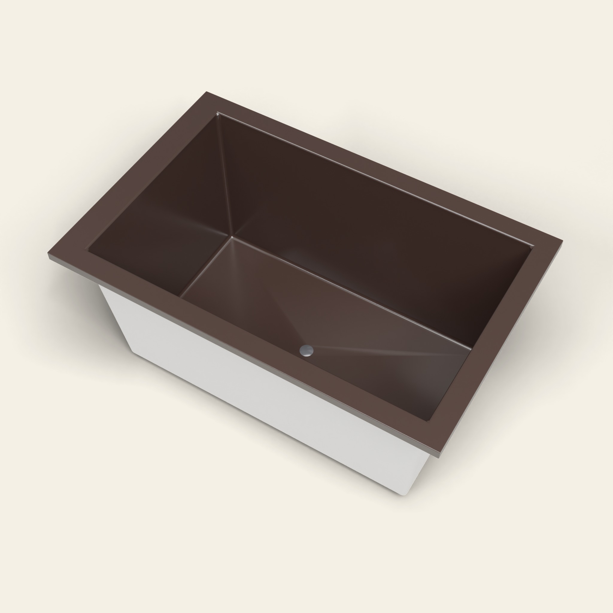 1400 x 900 diep ligbad – 600 mm diepte – rechthoekig – Omnitub in RAL 8017 Chocolate Brown