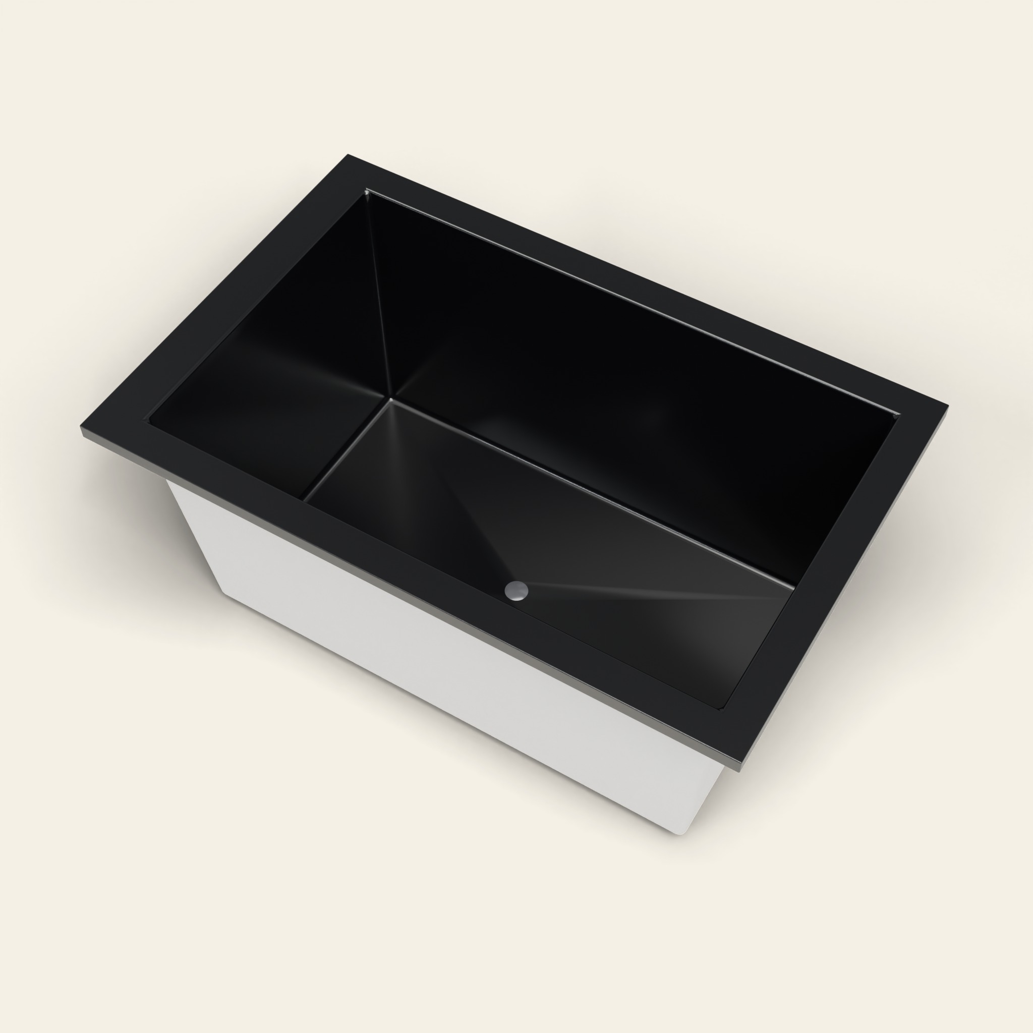 1400 x 900 diep ligbad – 600 mm diepte – rechthoekig – Omnitub in RAL 9005 Jet Black