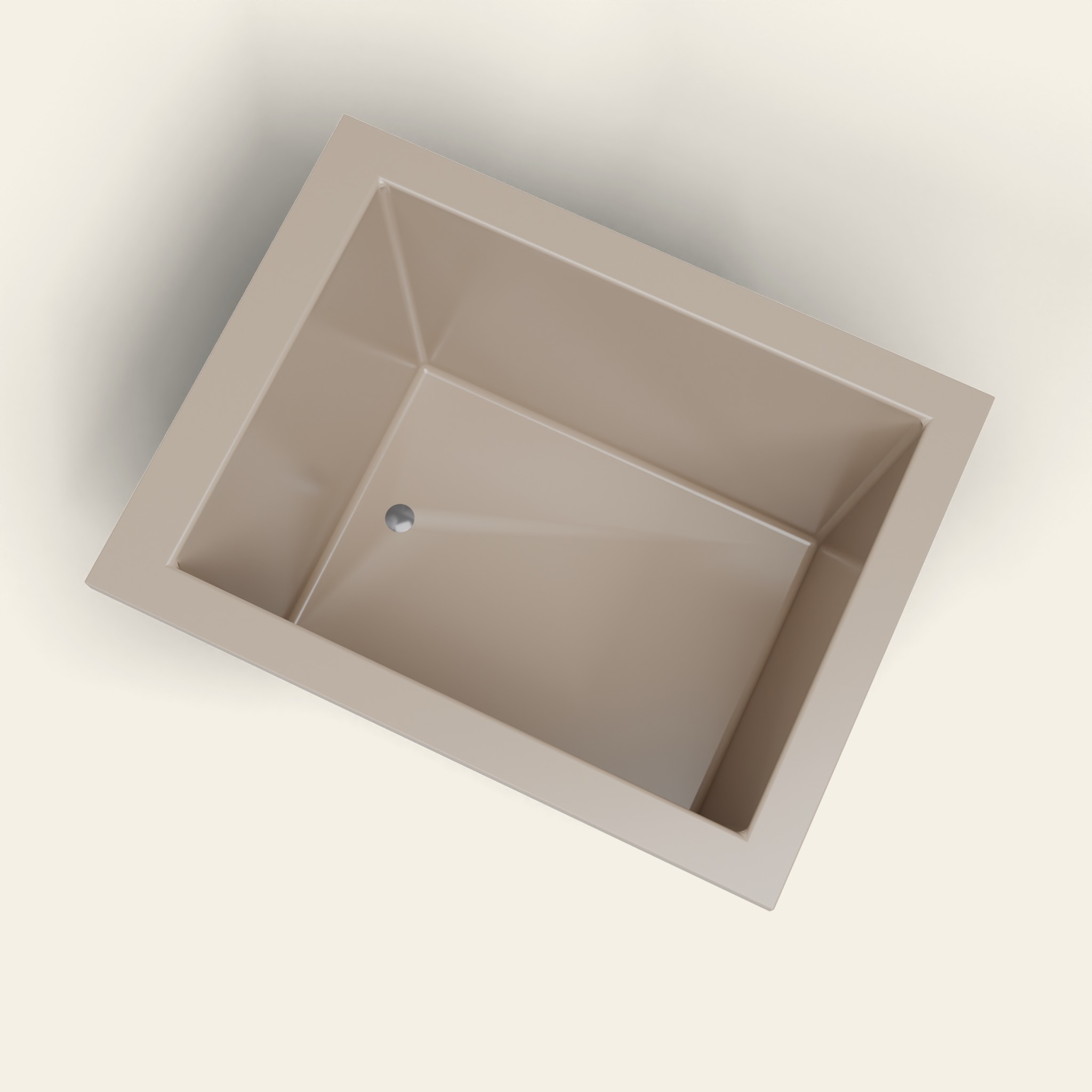 1050 x 800 diepe dompelbadkuip — 600 mm diepte — rechthoekig — Omnitub in RAL 1019 Grey Beige