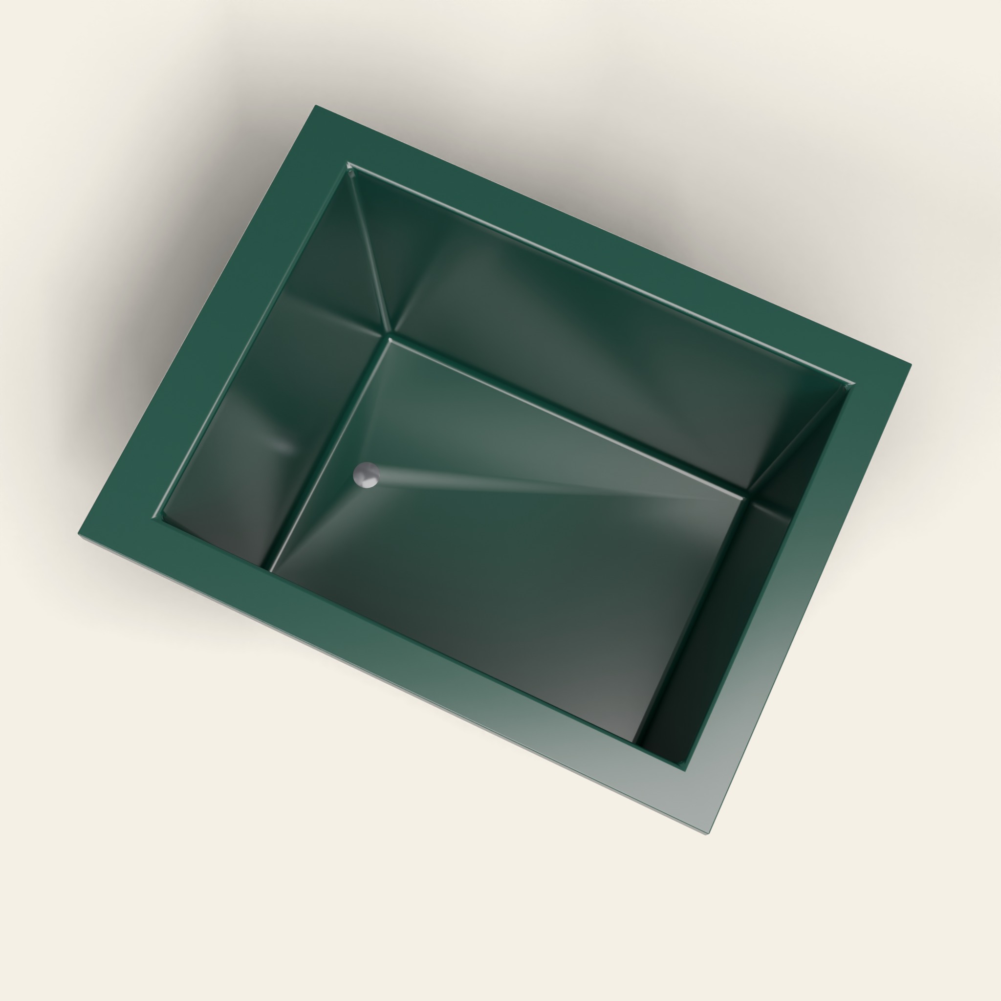 1050 x 800 diepe dompelbadkuip — 600 mm diepte — rechthoekig — Omnitub in RAL 6005 Moss Green