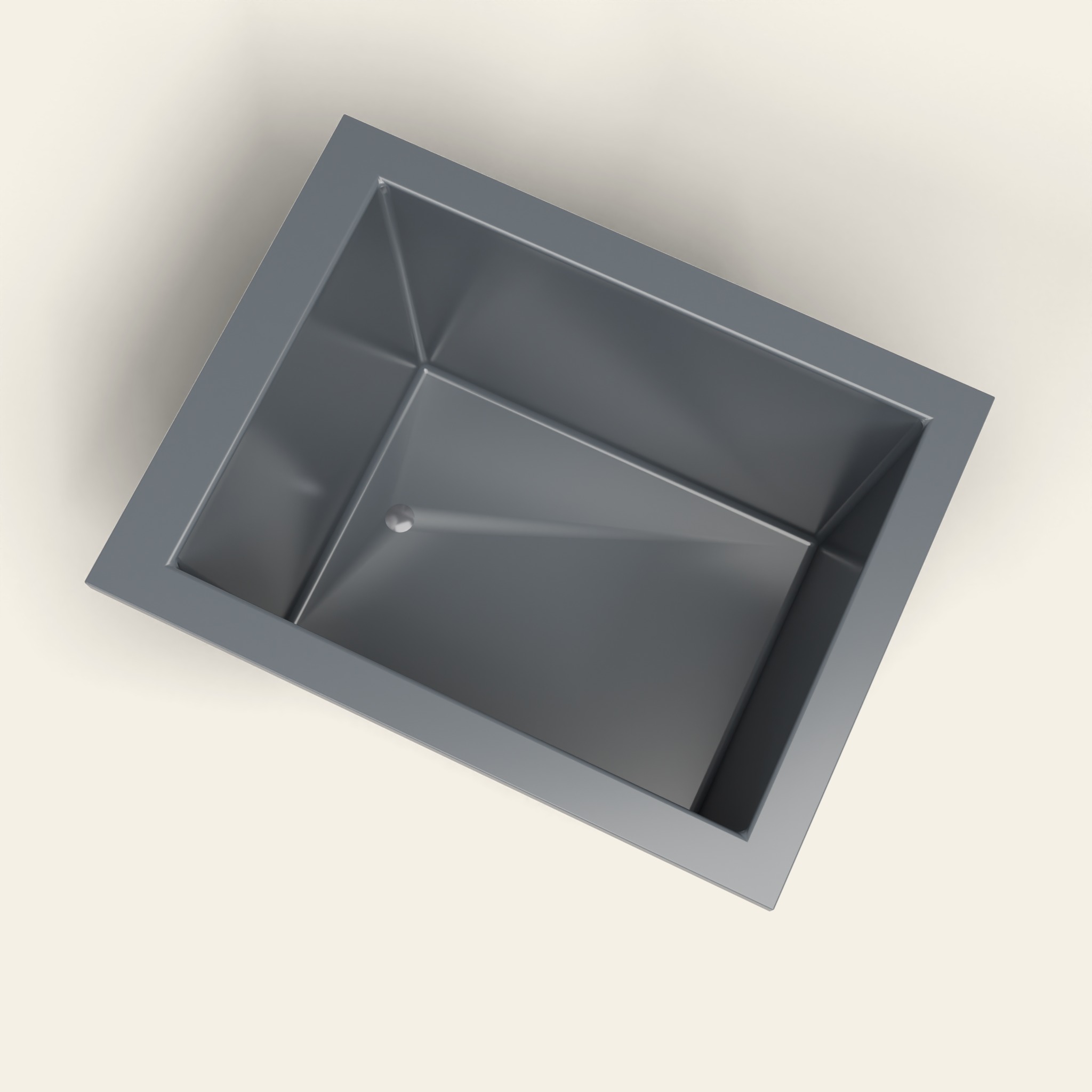 1050 x 800 diepe dompelbadkuip — 600 mm diepte — rechthoekig — Omnitub in RAL 7015 Slate Grey
