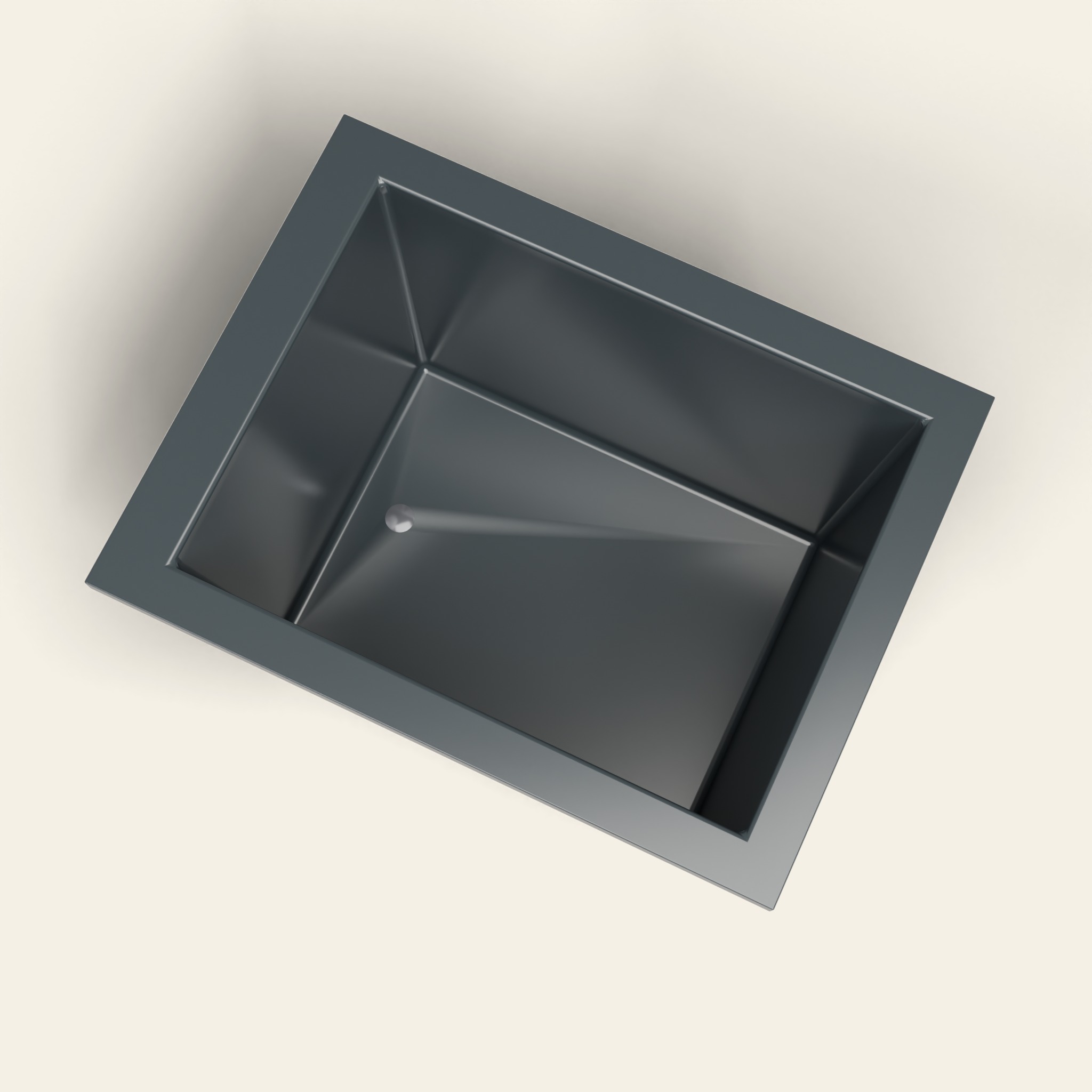 1050 x 800 diepe dompelbadkuip — 600 mm diepte — rechthoekig — Omnitub in RAL 7016 Anthracite Grey