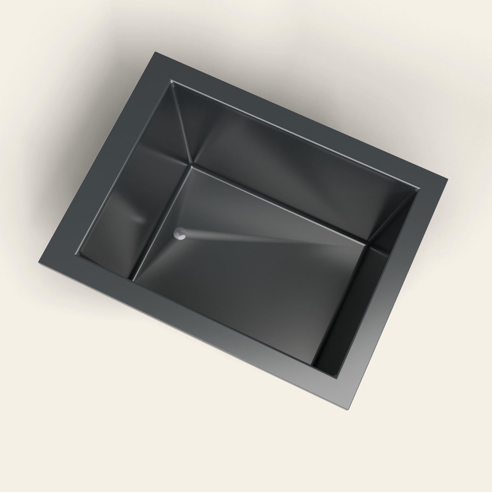 1050 x 800 diepe dompelbadkuip — 600 mm diepte — rechthoekig — Omnitub in RAL 7021 Black Grey